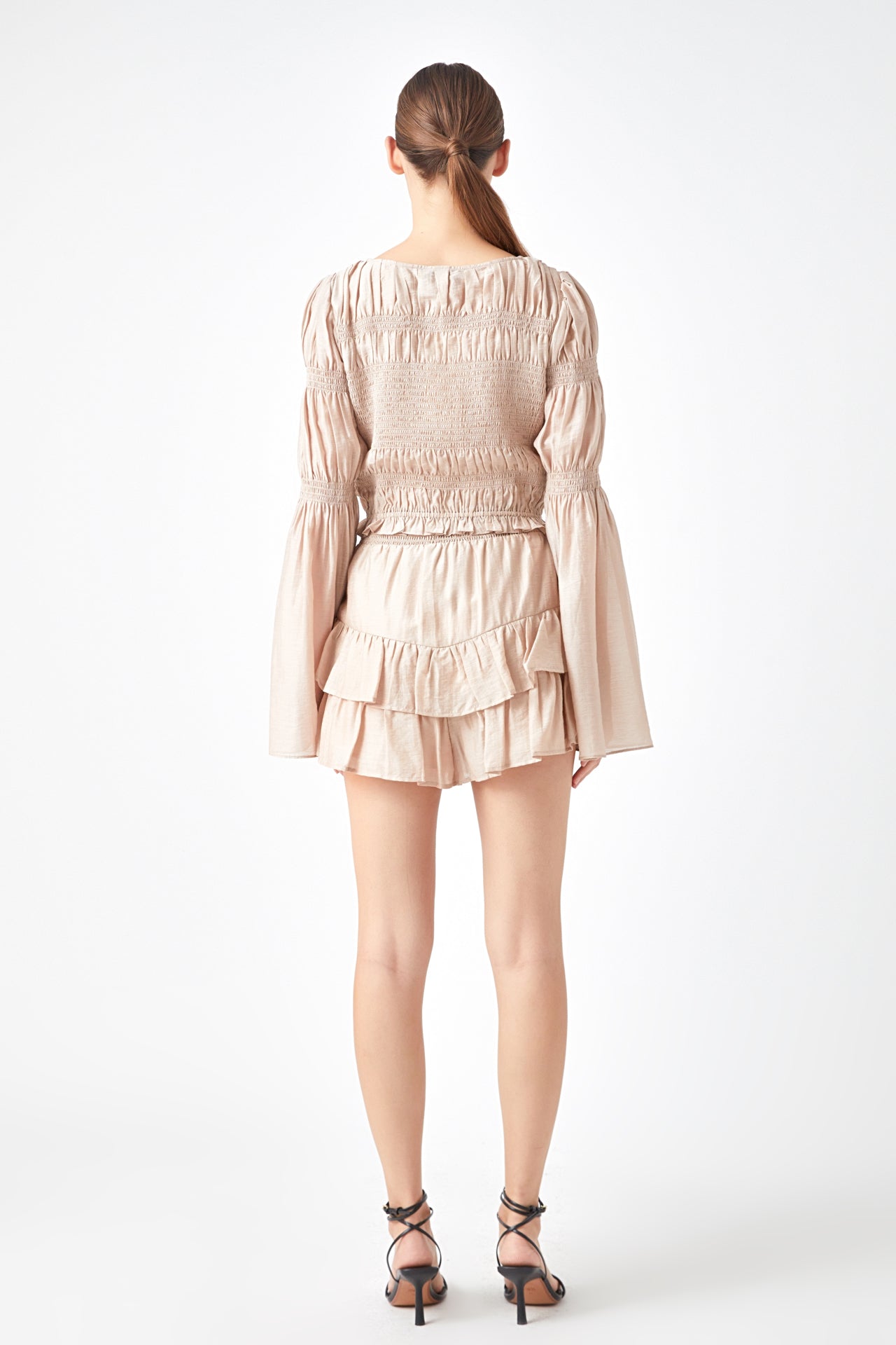 Smocked Waist Skort with Ruffle
