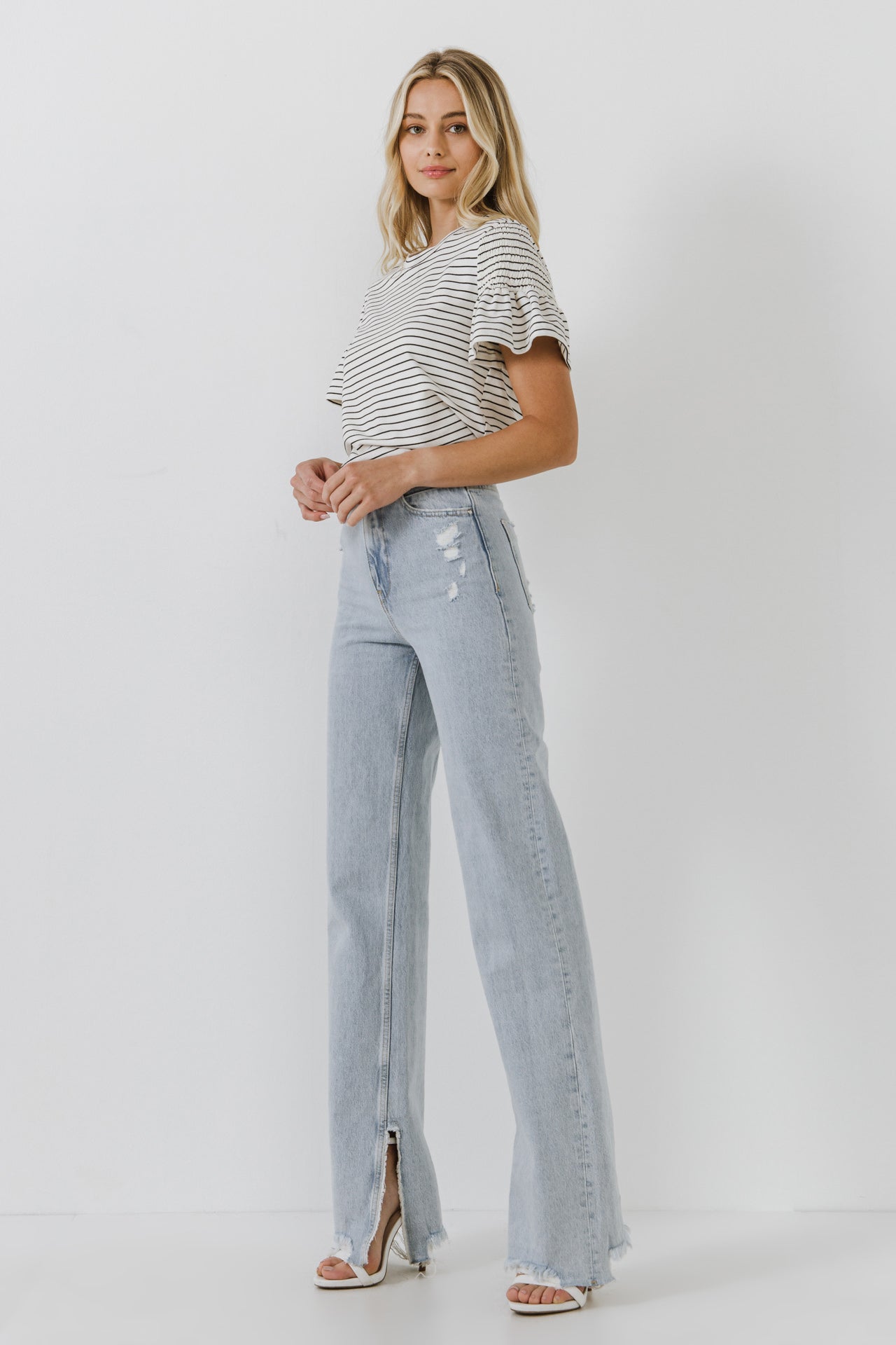 ENGLISH FACTORY - Smocked Stripe Top - TOPS available at Objectrare