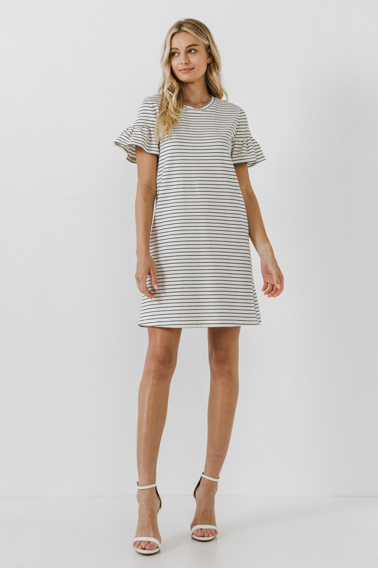 ENGLISH FACTORY - Smocked Striped Mini Dress - DRESSES available at Objectrare