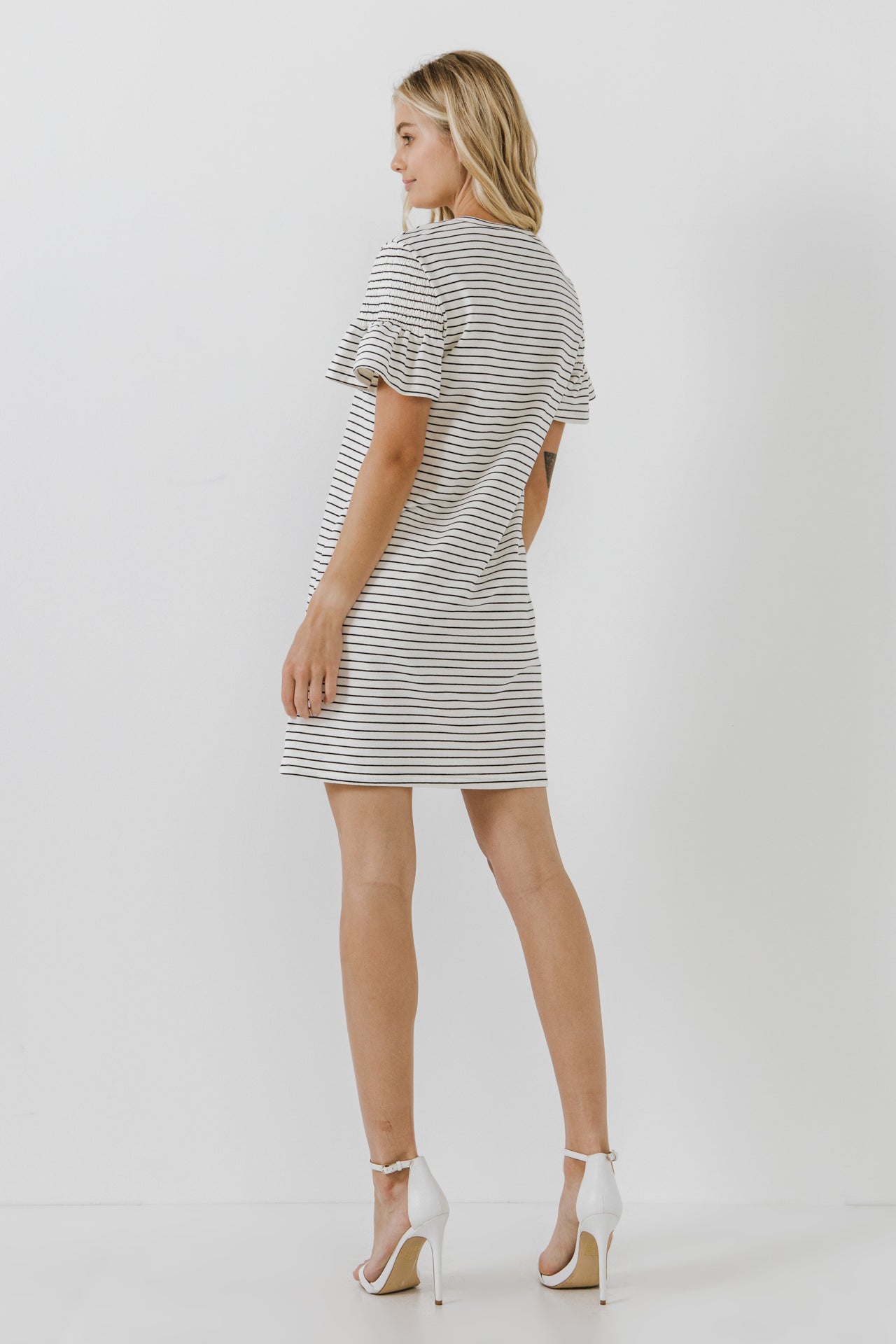 ENGLISH FACTORY - Smocked Striped Mini Dress - DRESSES available at Objectrare