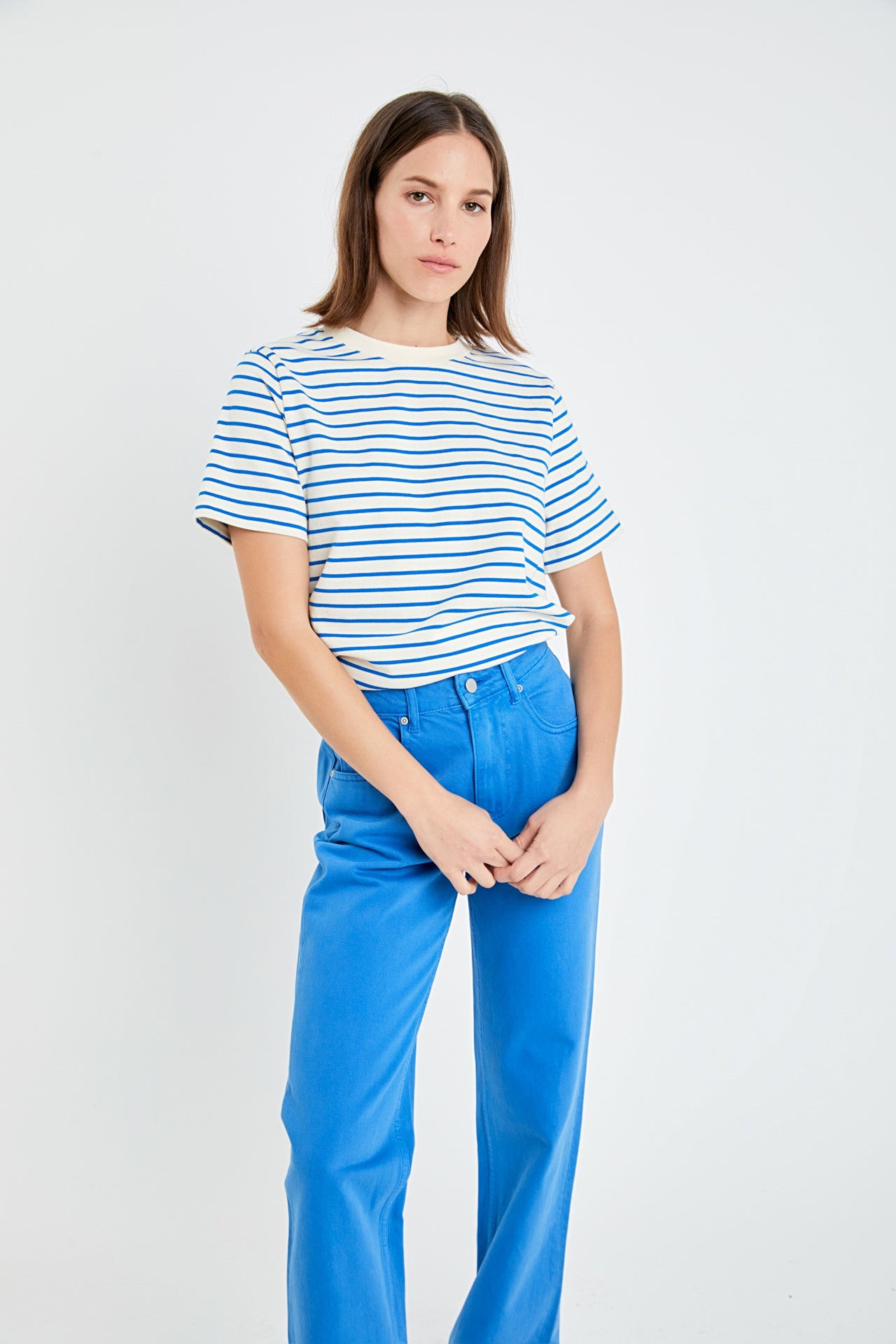 ENGLISH FACTORY - Color Full Length Wide Leg Jean - JEANS available at Objectrare