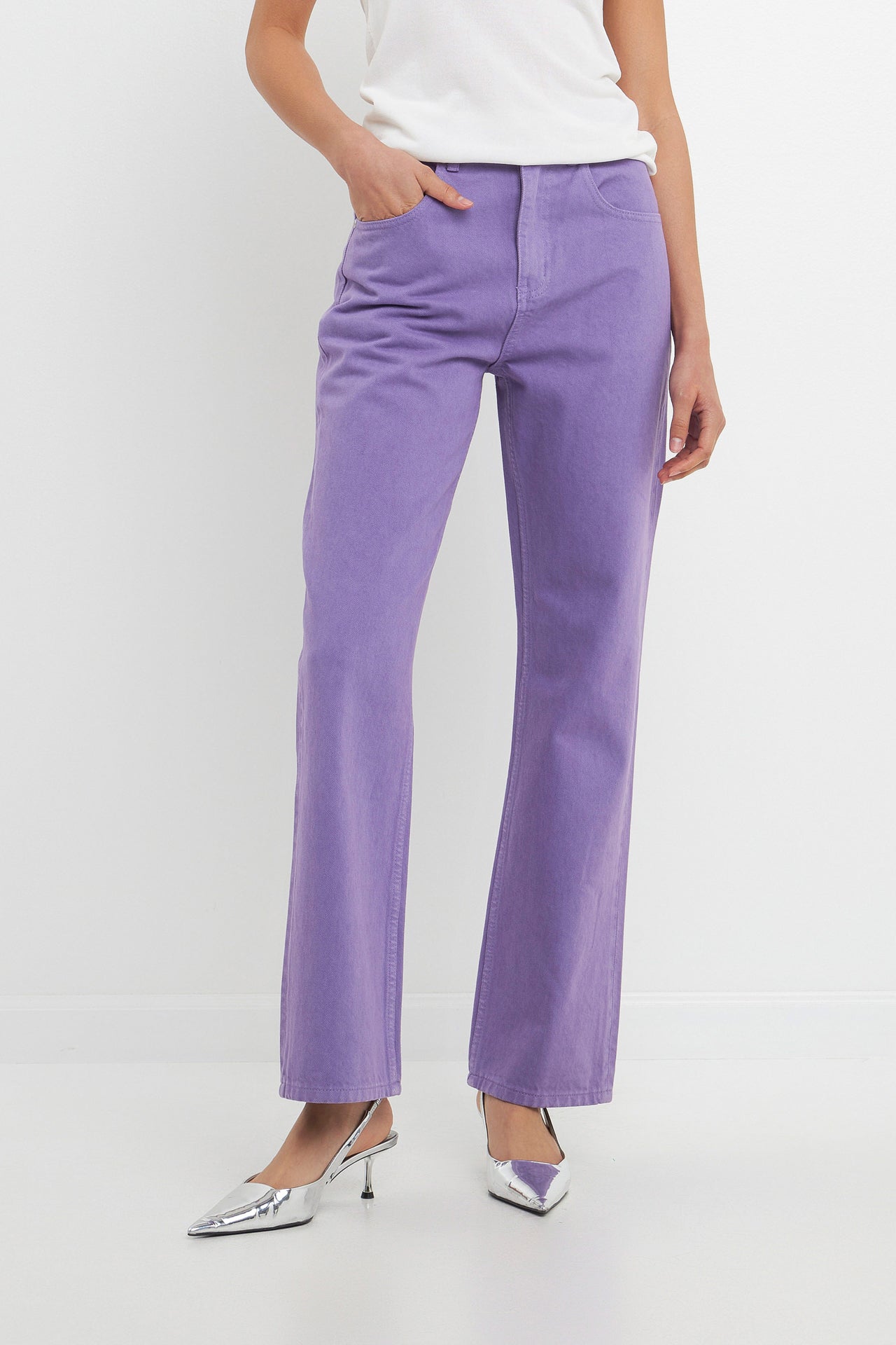 GREY LAB - Color Full Length Wide Leg Jean - JEANS available at Objectrare