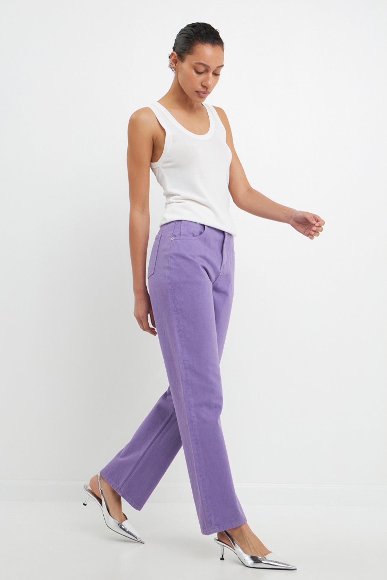 GREY LAB - Color Full Length Wide Leg Jean - JEANS available at Objectrare