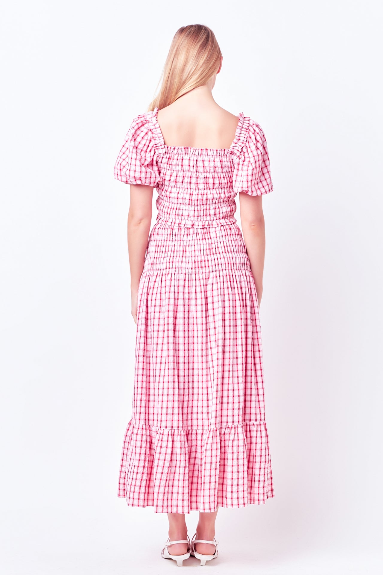 ENGLISH FACTORY - Check Smocked Maxi Skirt - SKIRTS available at Objectrare