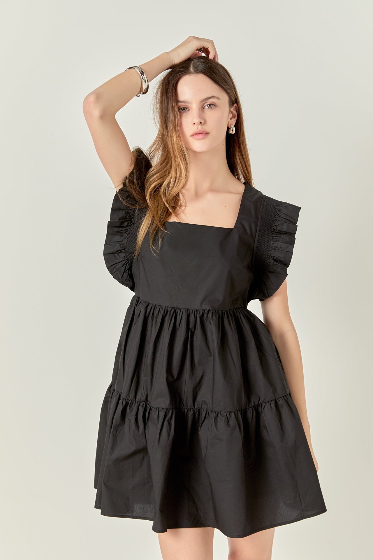 Ruffled Dress with Smocking Detail