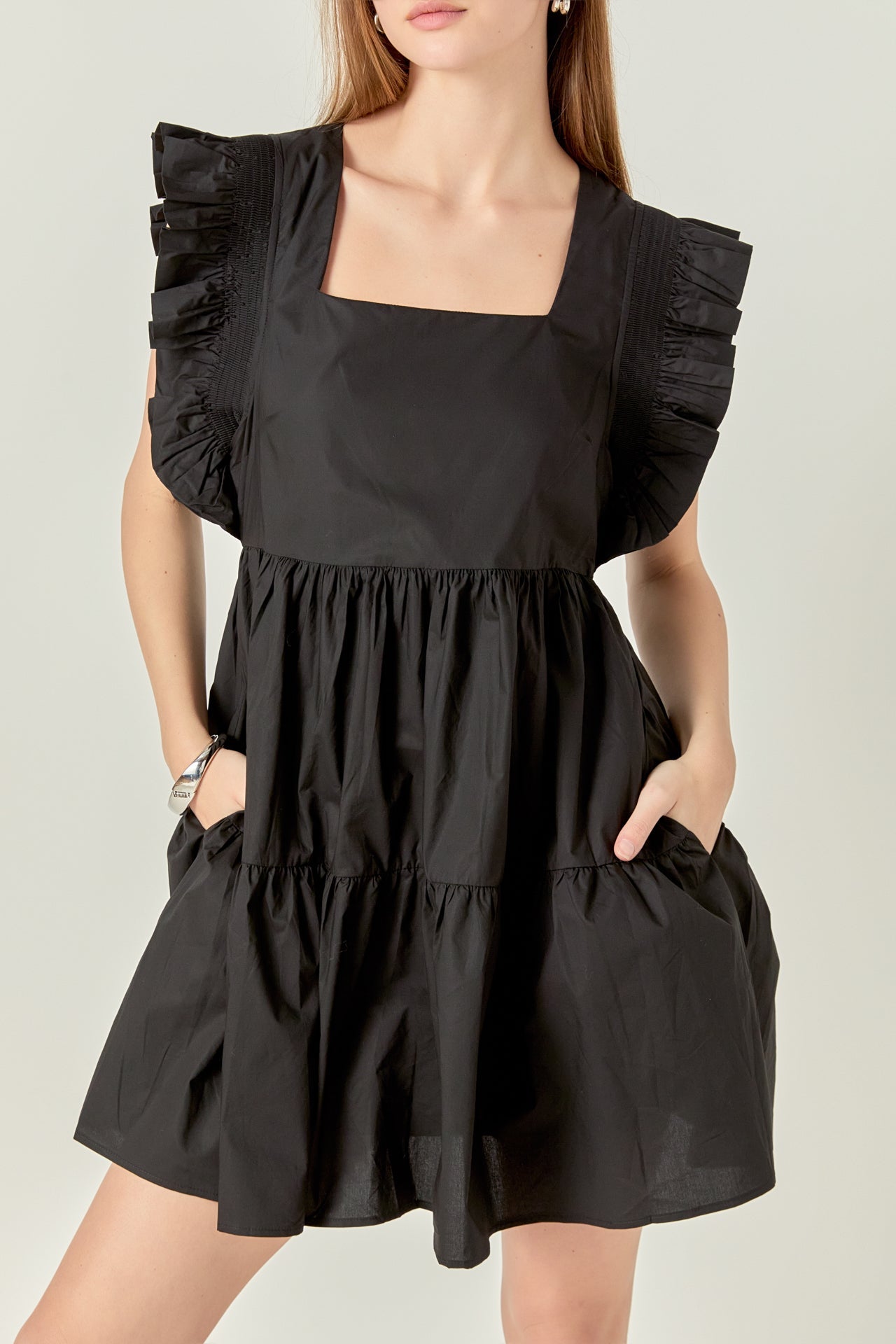 Ruffled Dress with Smocking Detail