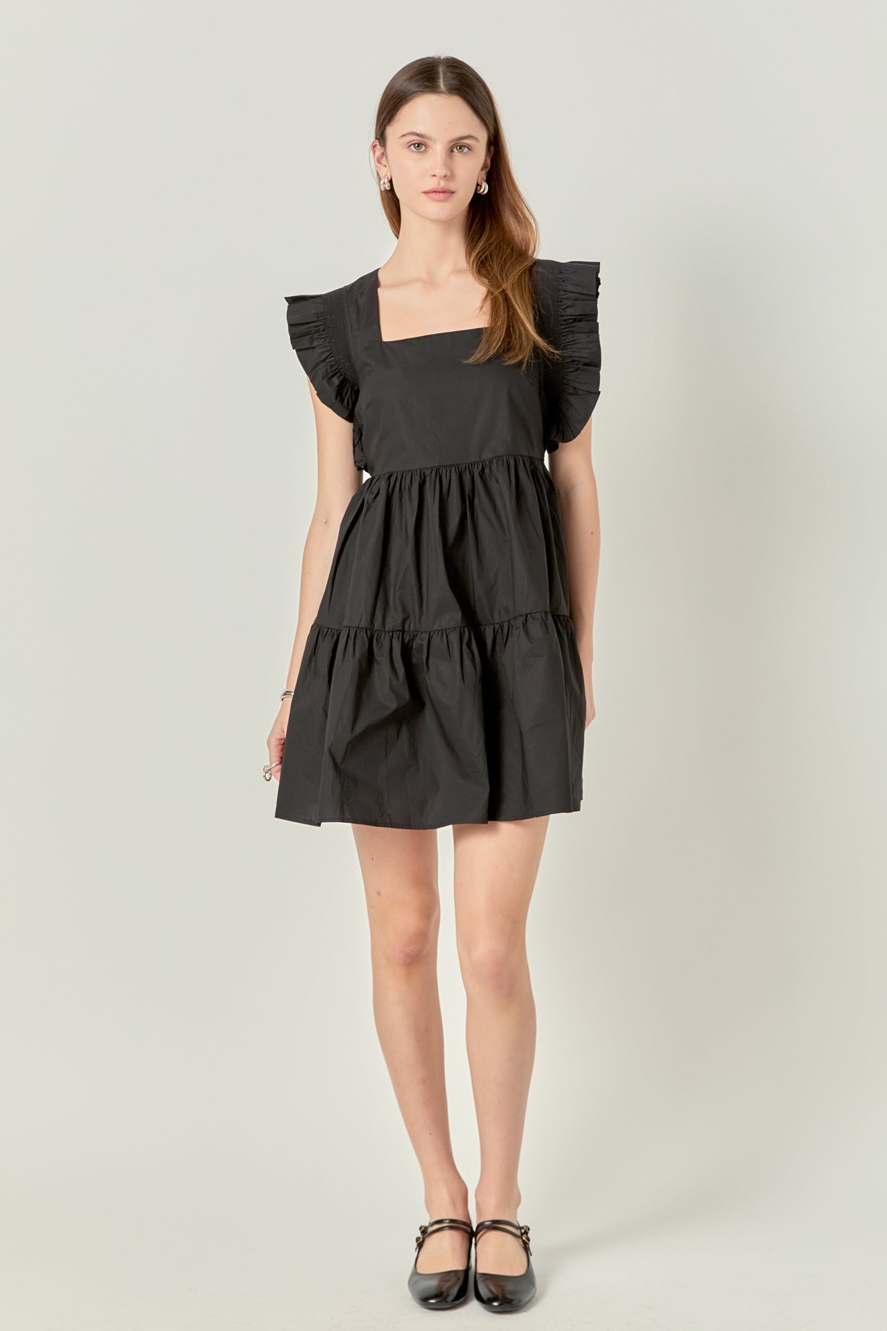 Ruffled Dress with Smocking Detail