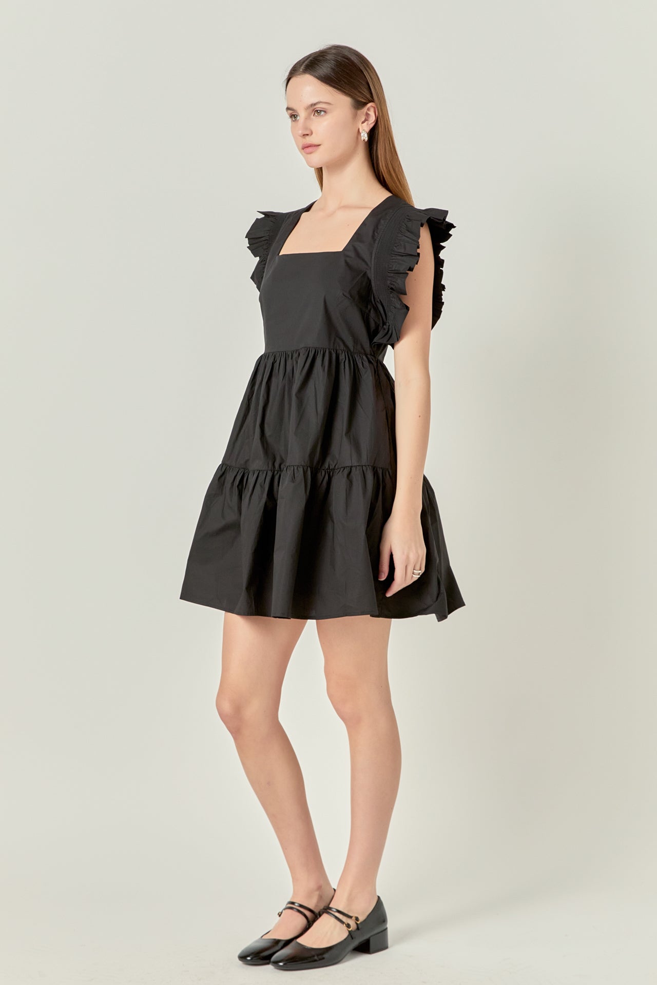 Ruffled Dress with Smocking Detail