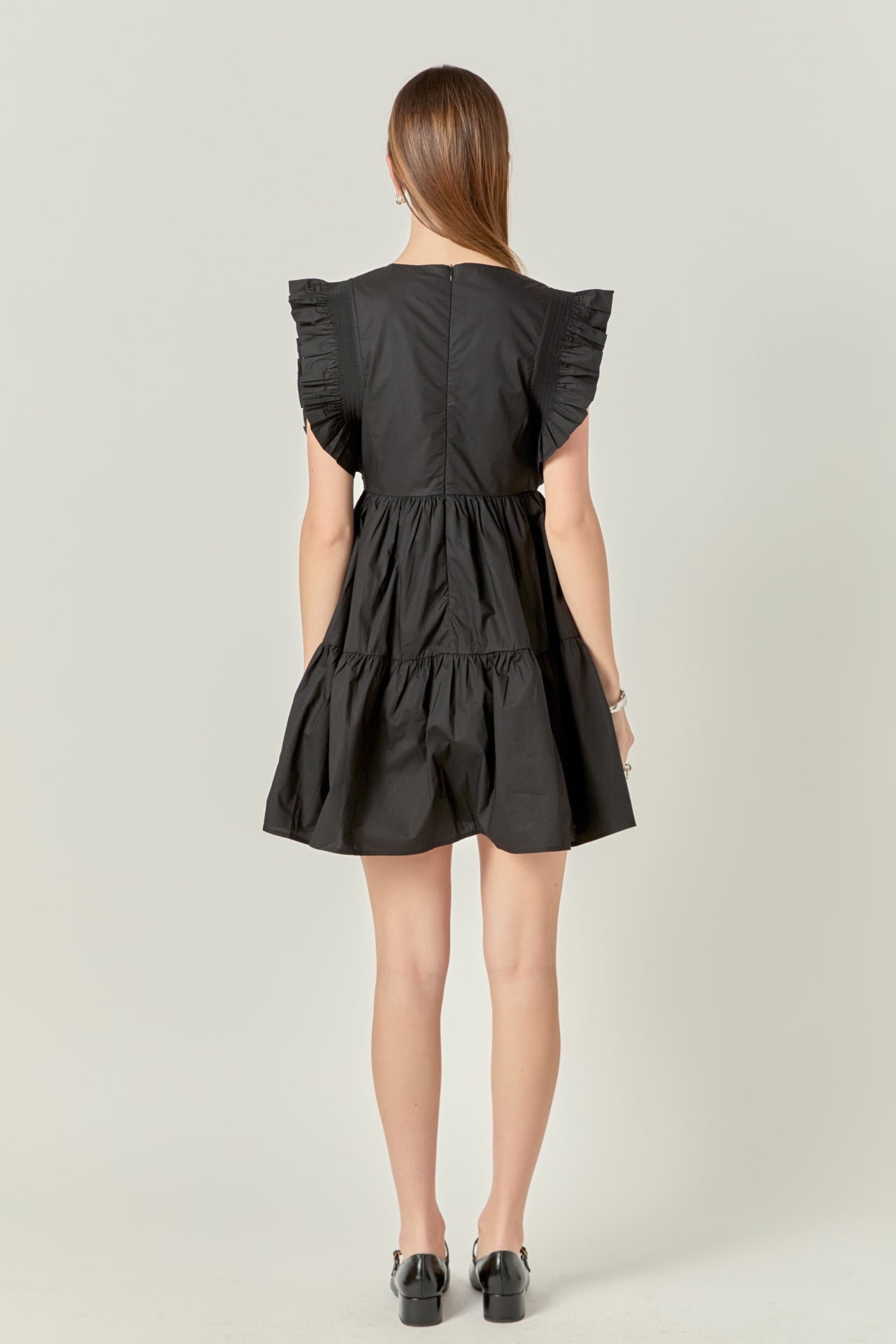 Ruffled Dress with Smocking Detail