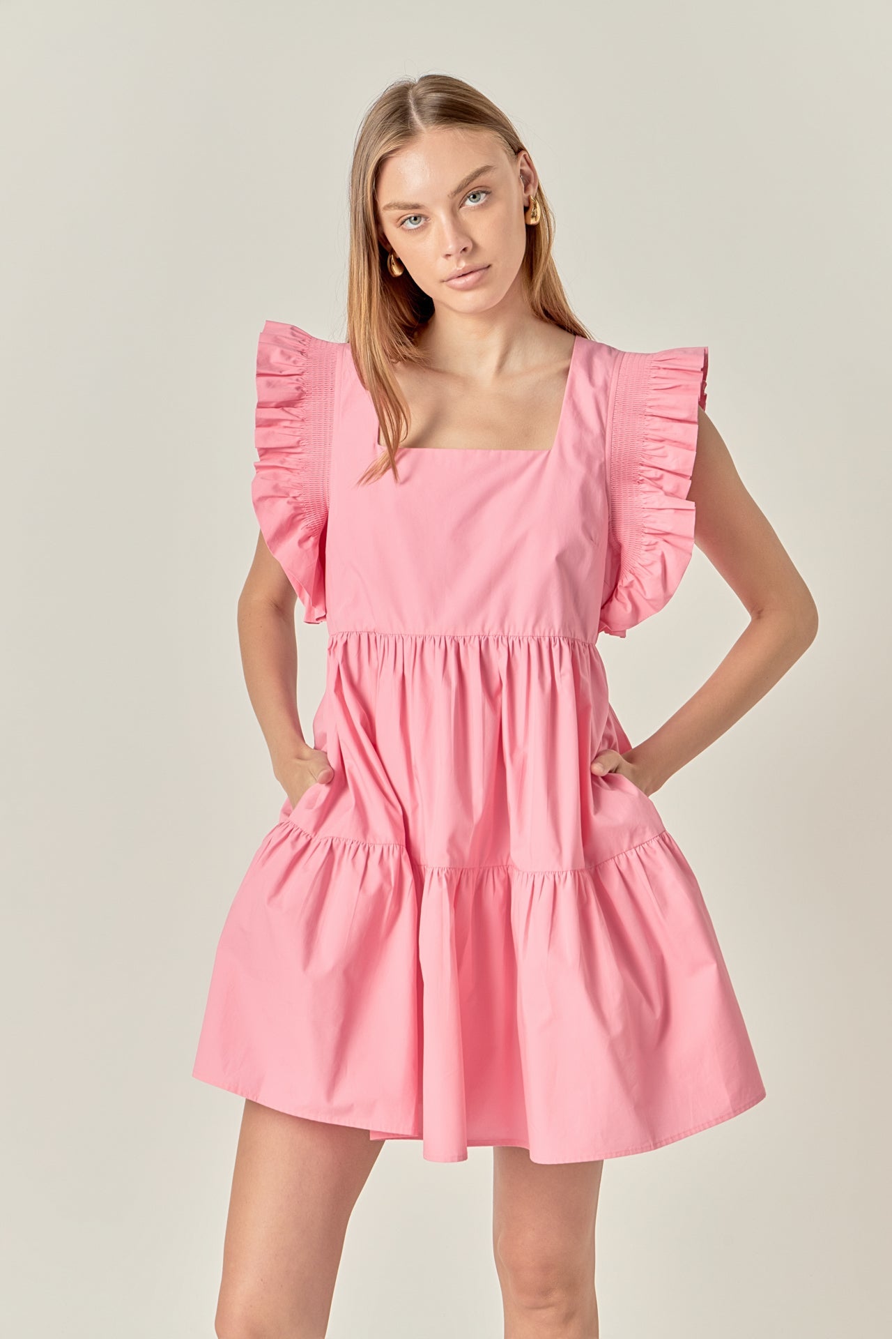 Ruffled Dress with Smocking Detail