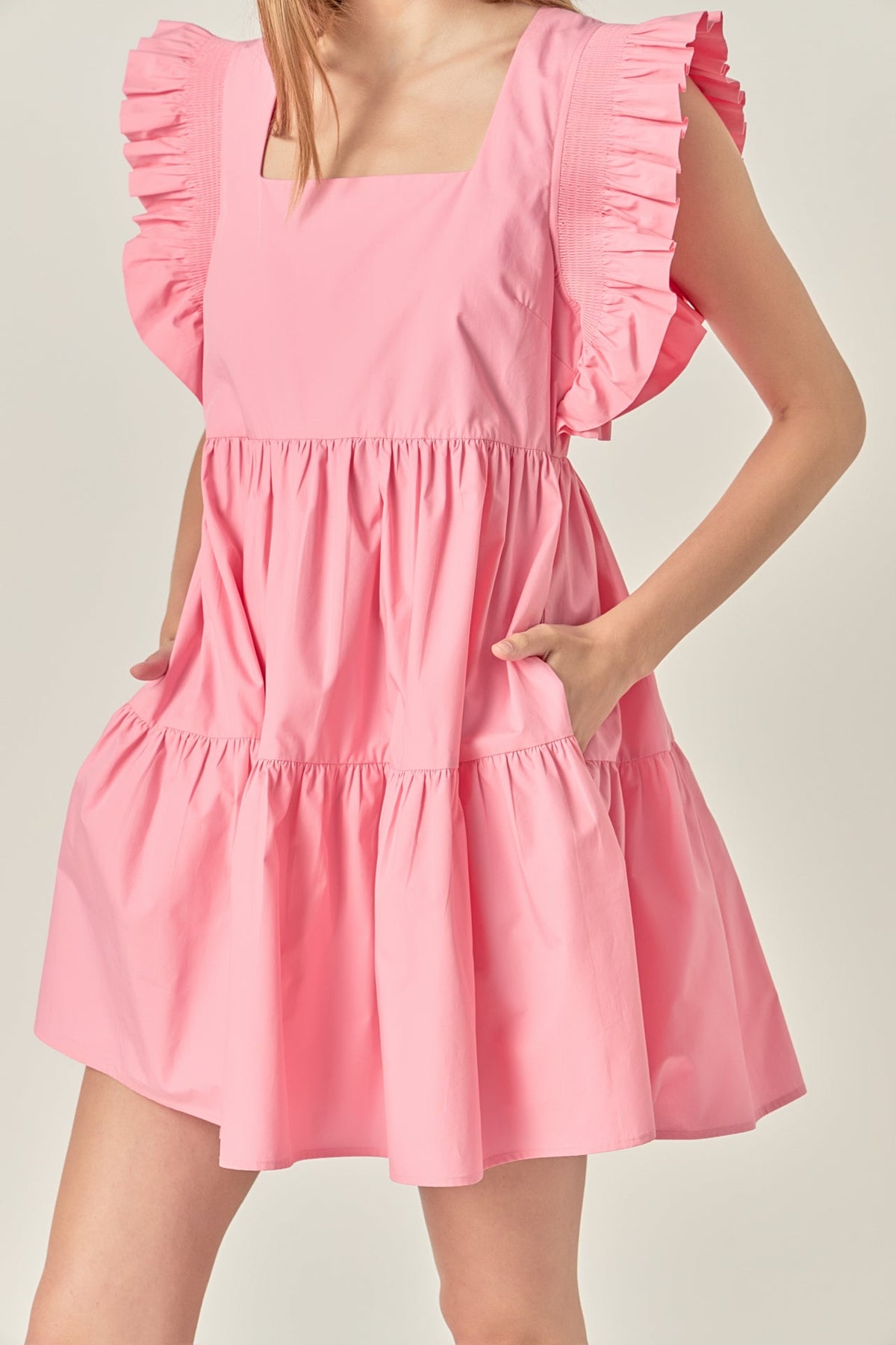 ENGLISH FACTORY - Ruffled Dress with Smocking Detail - DRESSES available at Objectrare