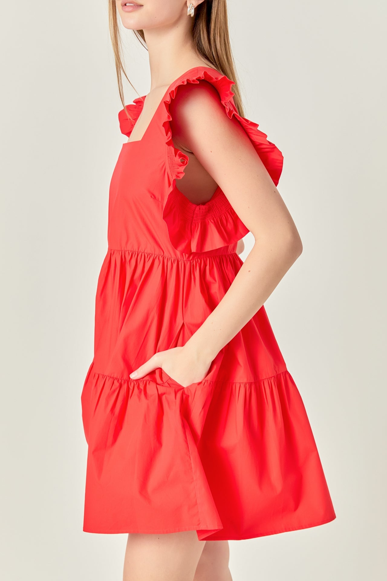 Ruffled Dress with Smocking Detail