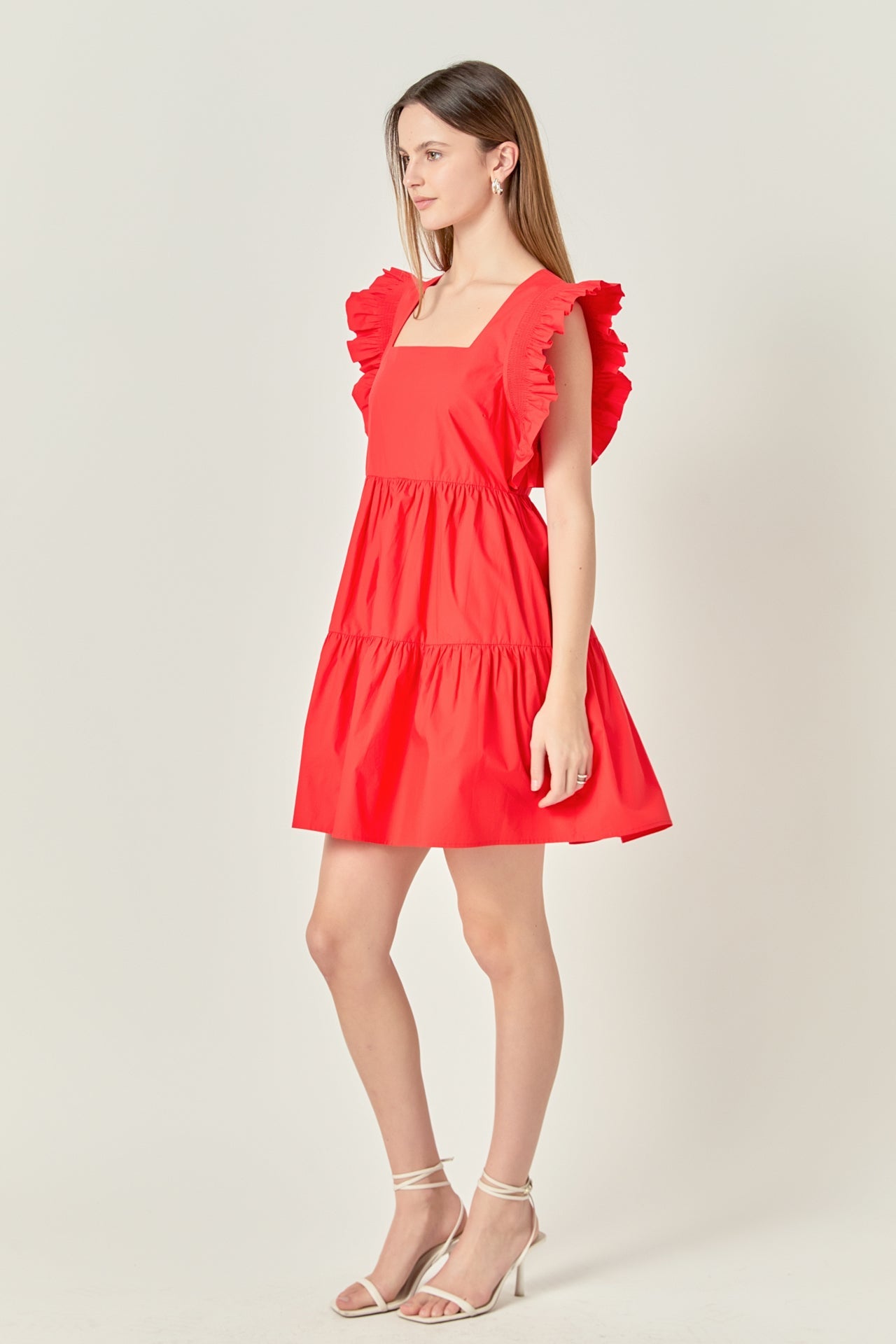 Ruffled Dress with Smocking Detail