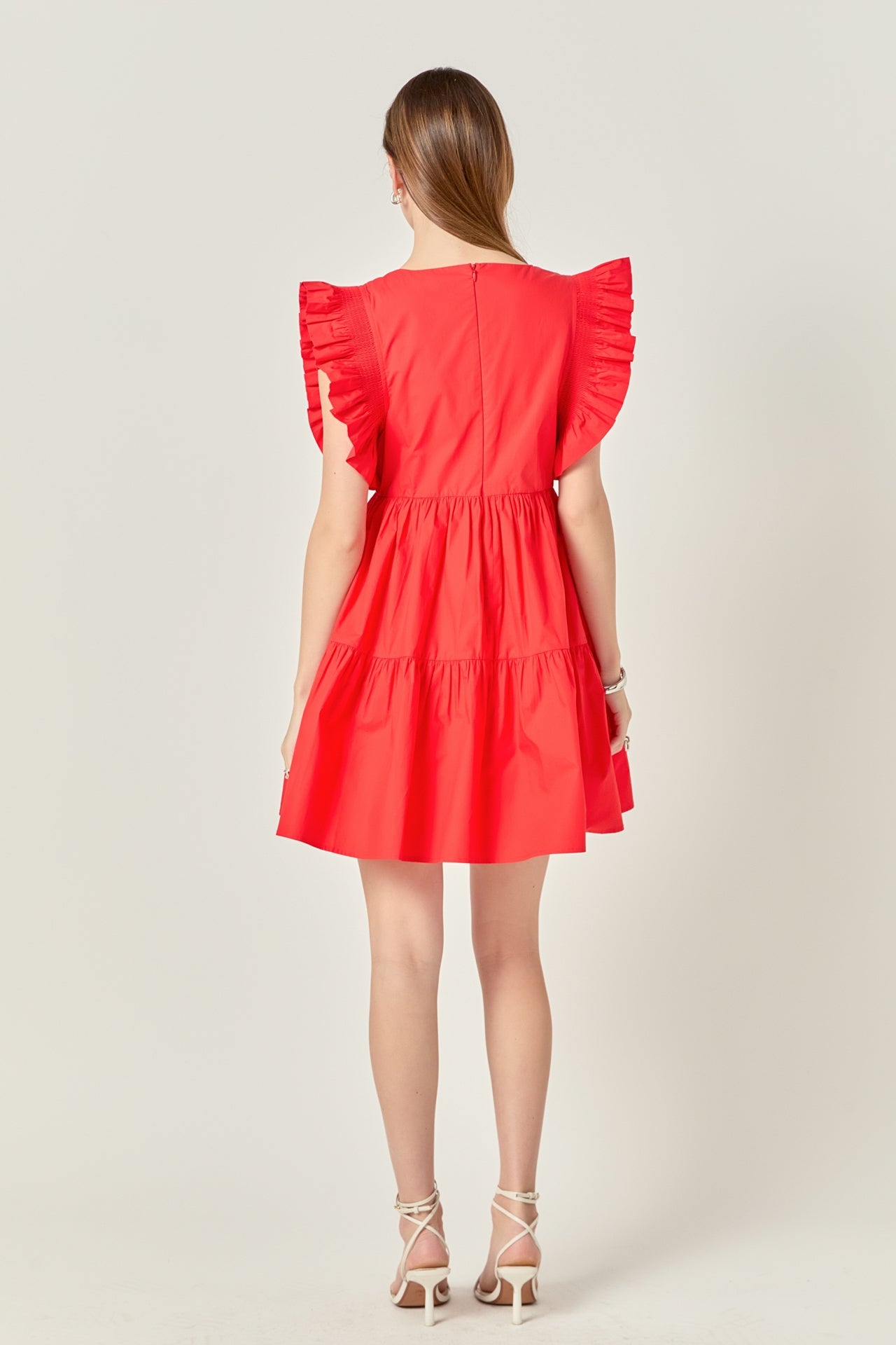 Ruffled Dress with Smocking Detail