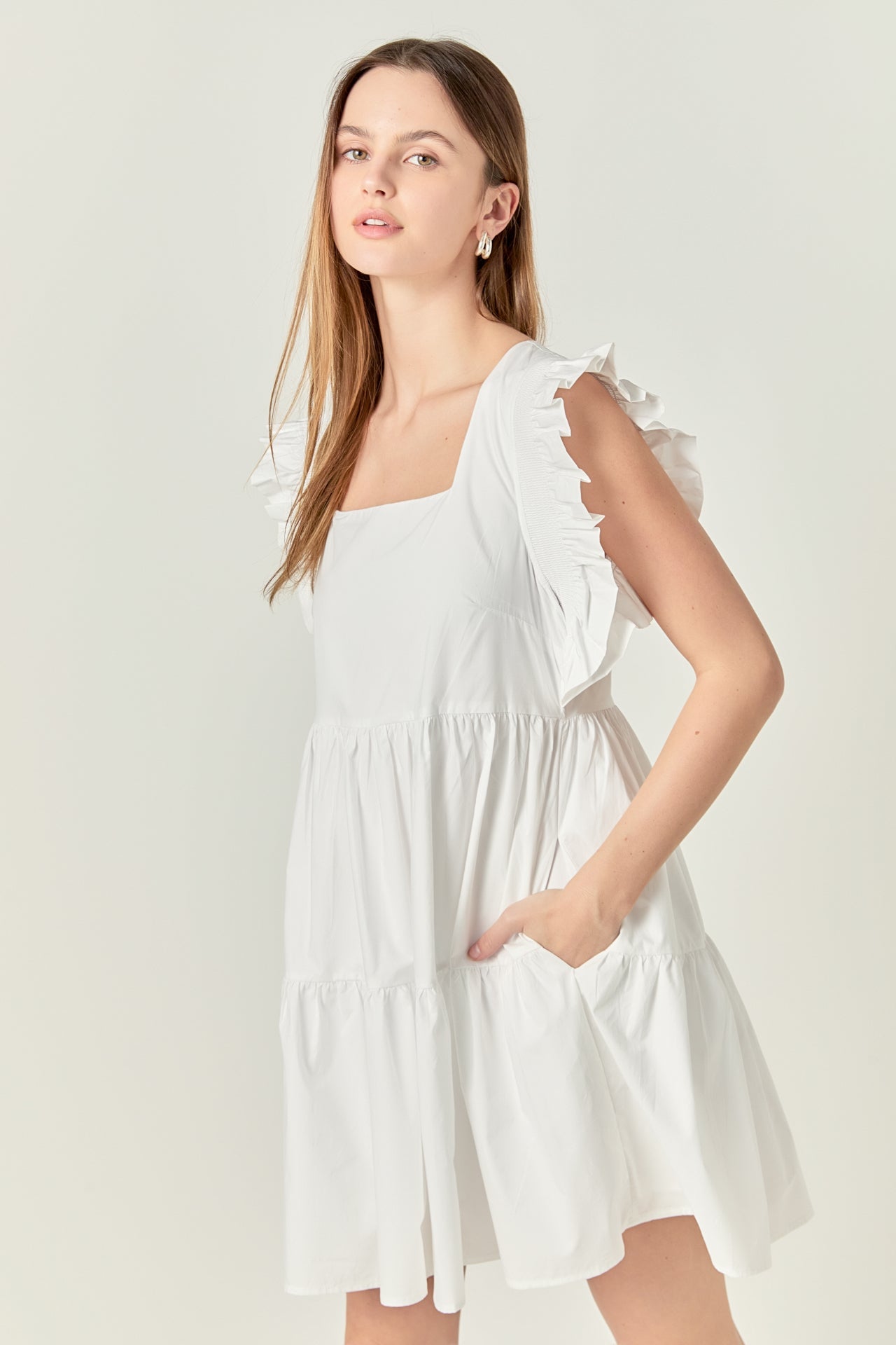 Ruffled Dress with Smocking Detail