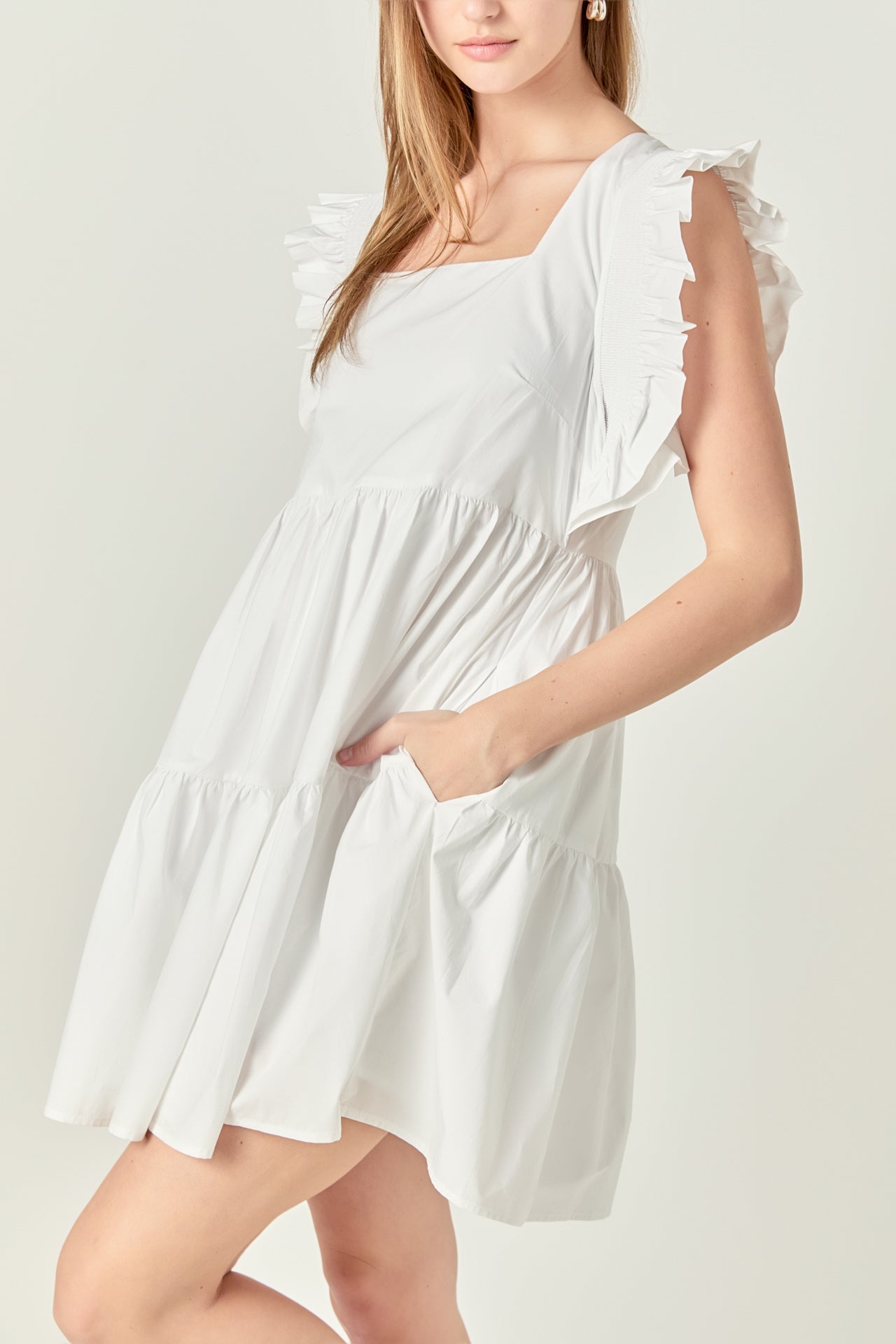 Ruffled Dress with Smocking Detail