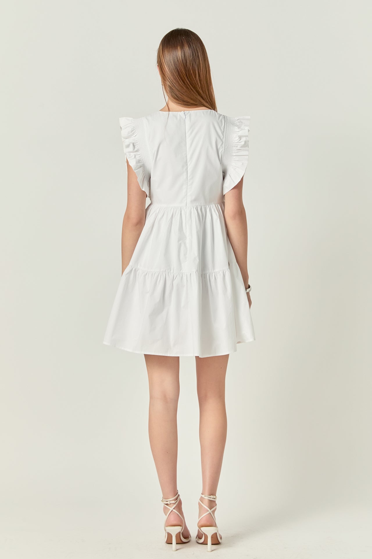 Ruffled Dress with Smocking Detail
