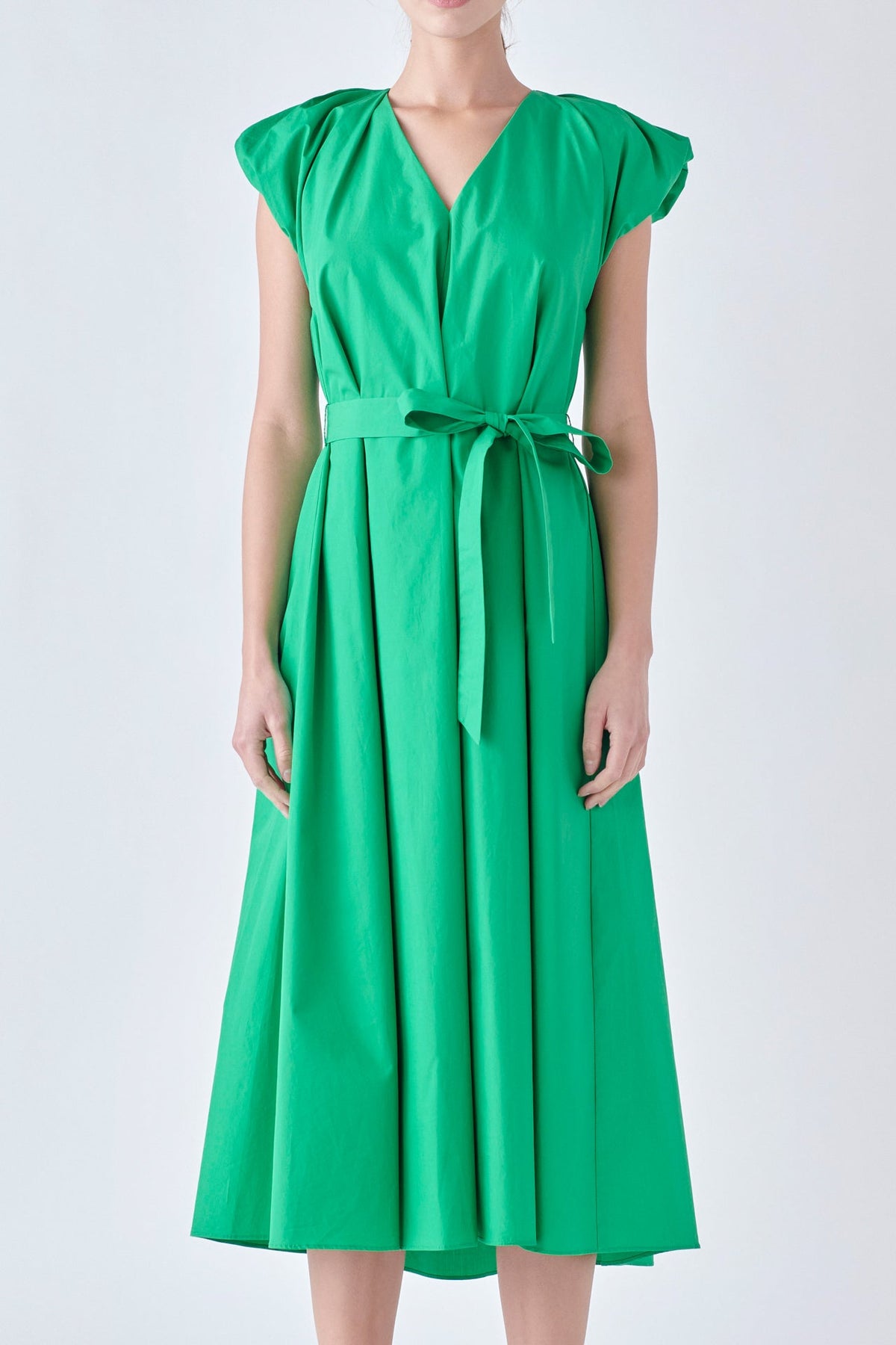 ENGLISH FACTORY - Puffy Sleeve Midi Dress - DRESSES available at Objectrare