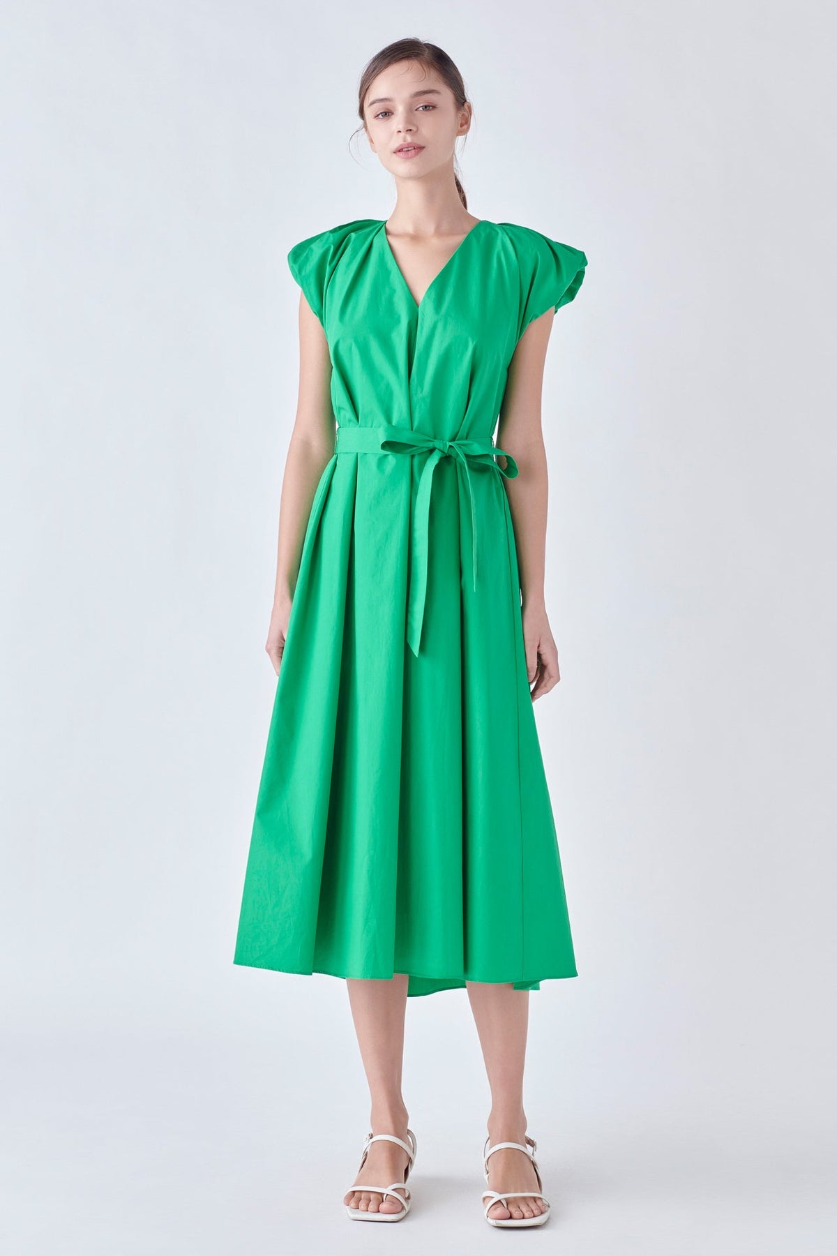 ENGLISH FACTORY - Puffy Sleeve Midi Dress - DRESSES available at Objectrare