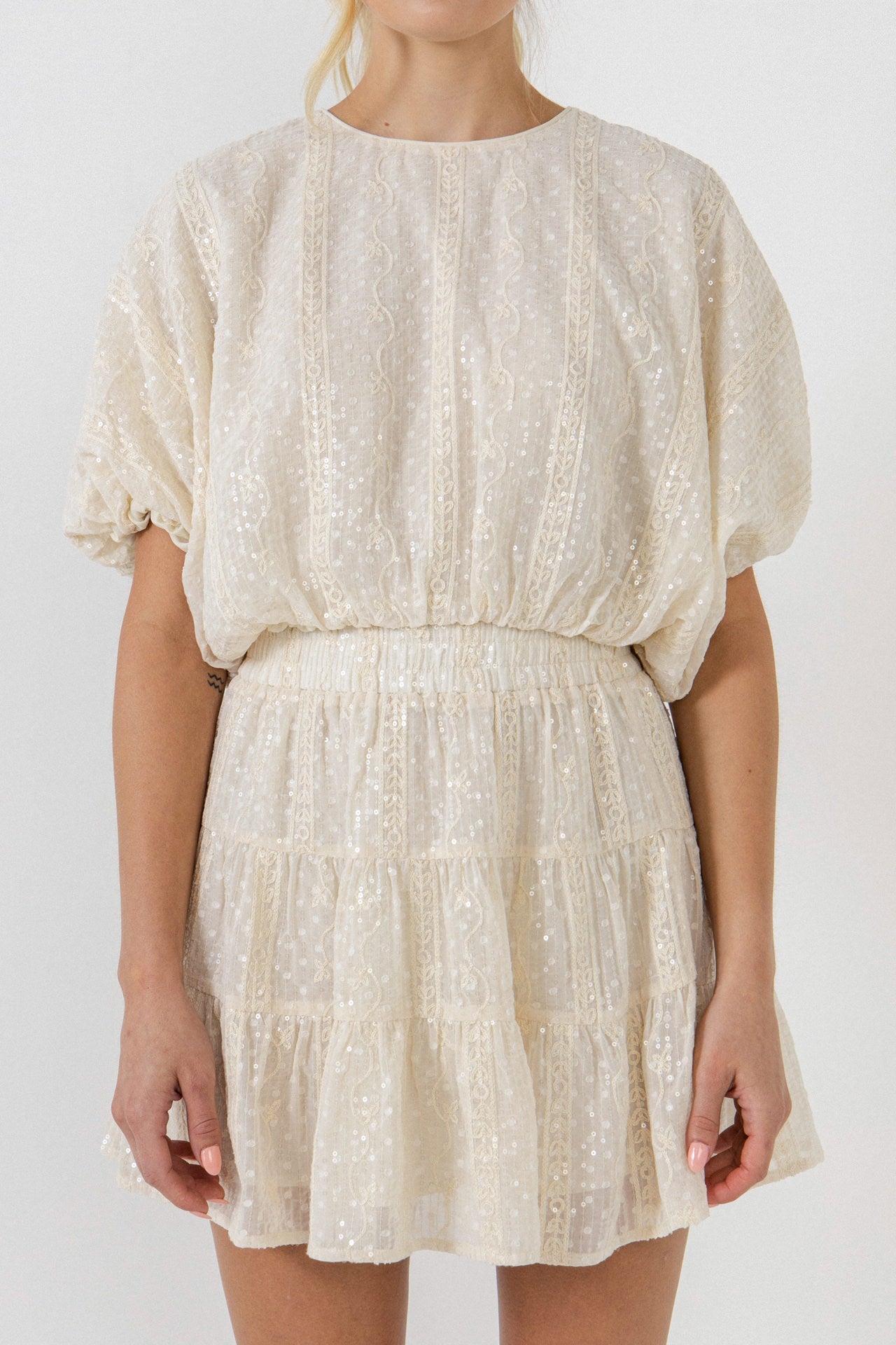 FREE THE ROSES - Embroidered Sequins Top - TOPS available at Objectrare