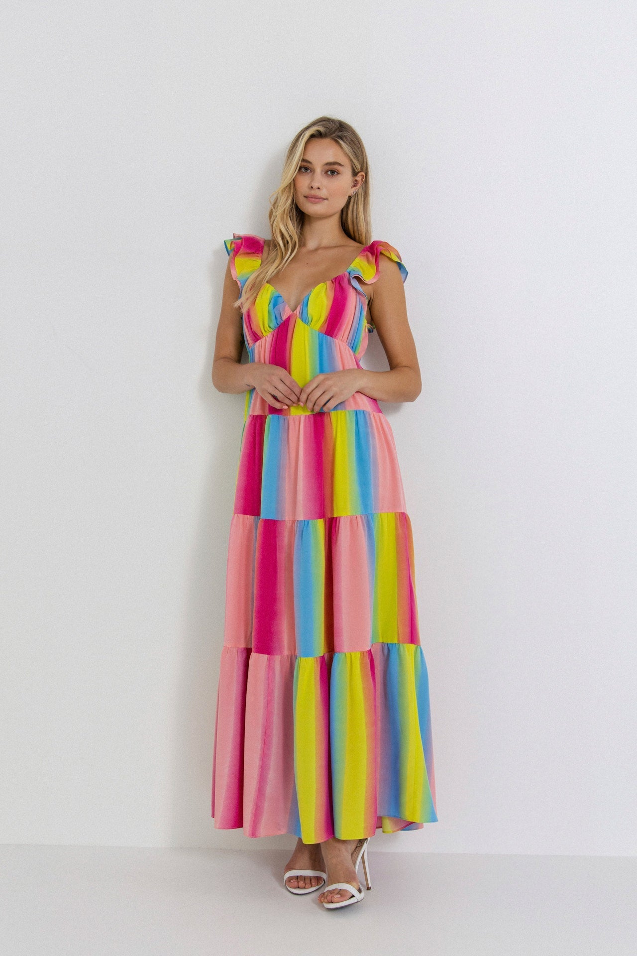 ENDLESS ROSE - Ombre Stripe Maxi Dress - DRESSES available at Objectrare