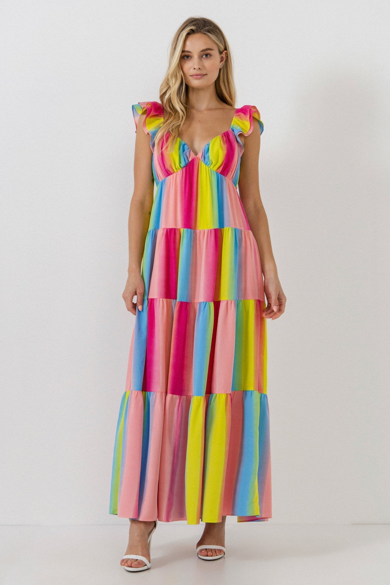 ENDLESS ROSE - Ombre Stripe Maxi Dress - DRESSES available at Objectrare