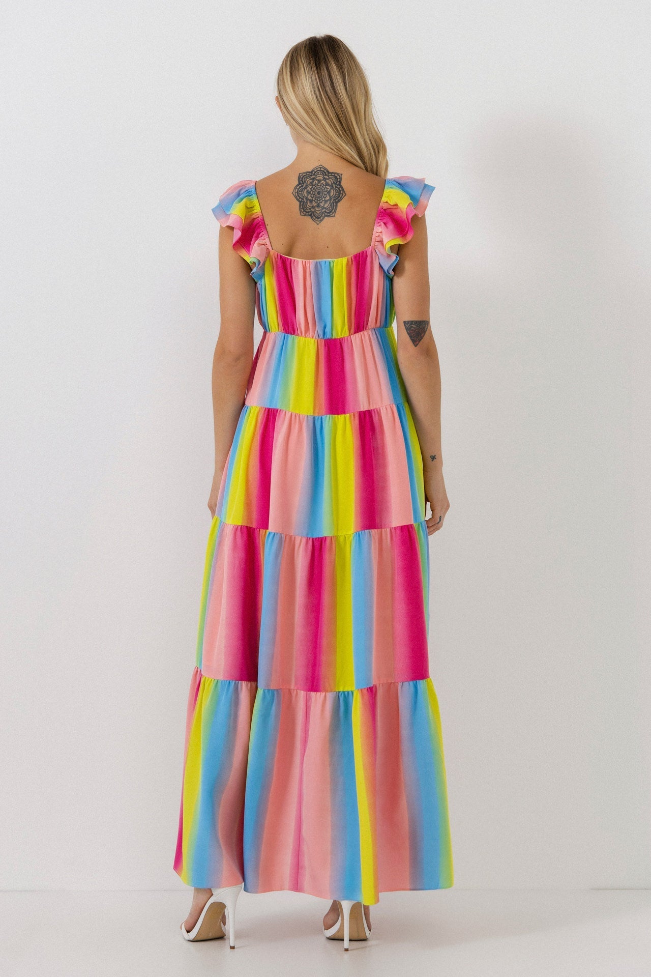 ENDLESS ROSE - Ombre Stripe Maxi Dress - DRESSES available at Objectrare