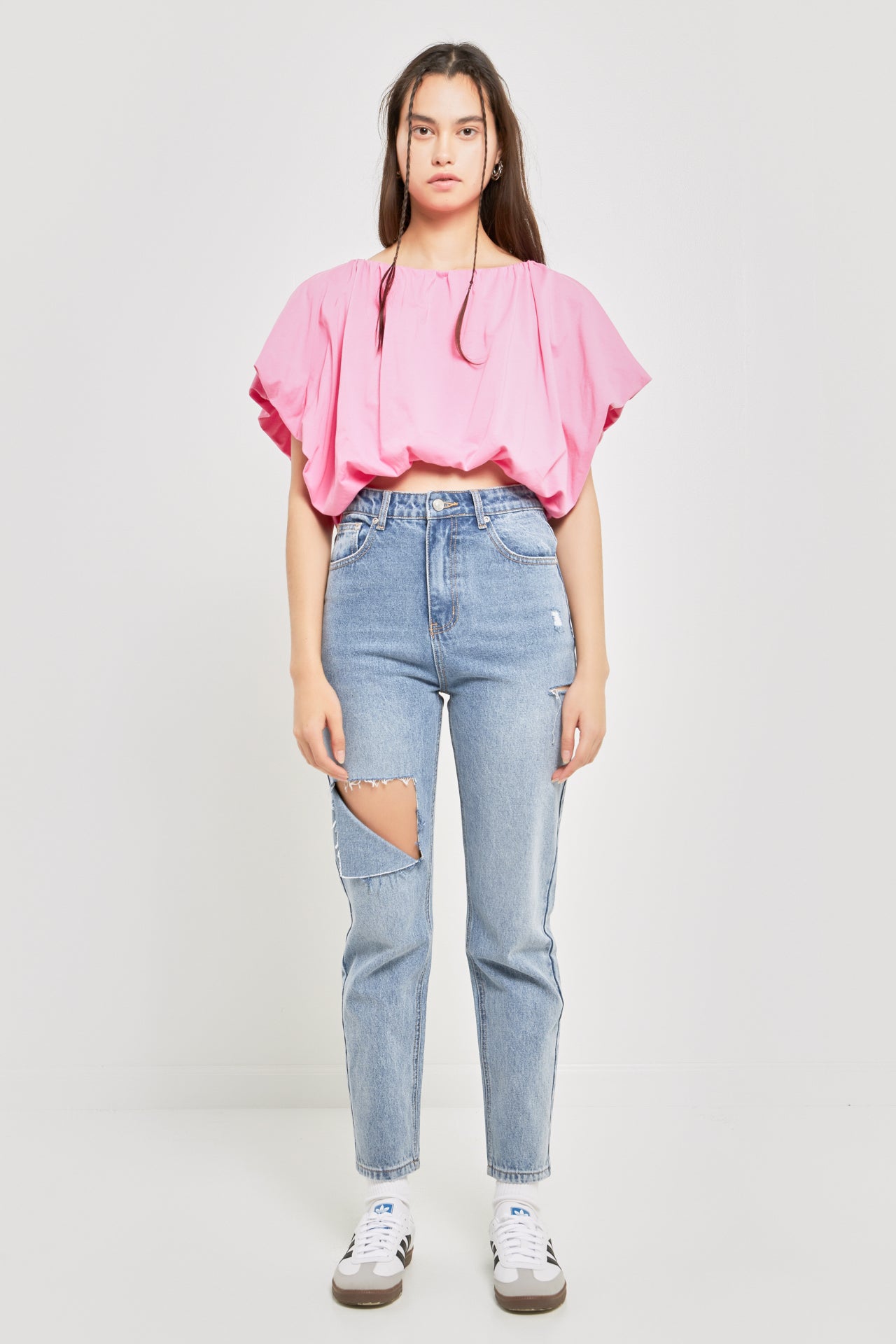 GREY LAB - Two-way Neckline Balloon T-Shirts - TOPS available at Objectrare