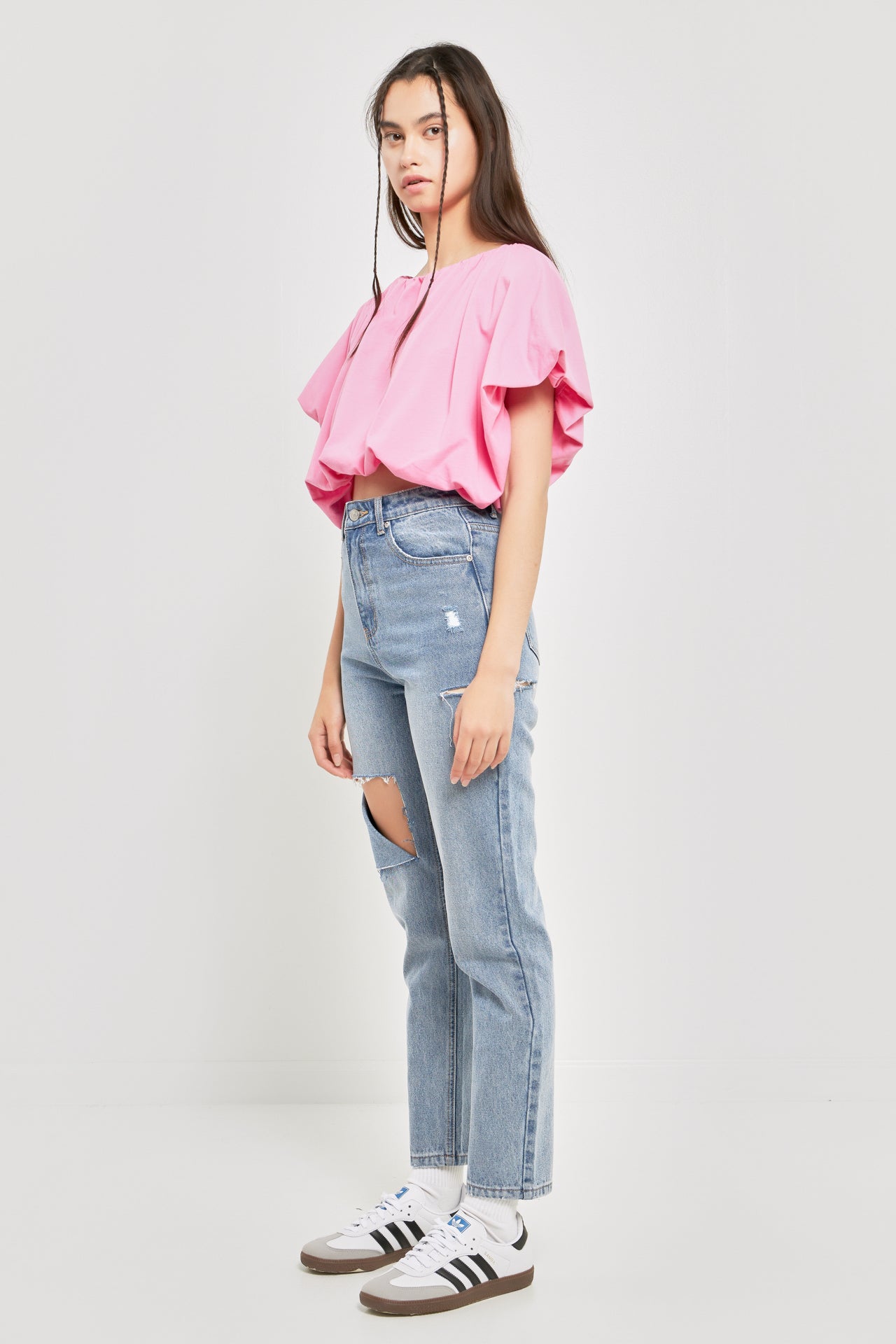 GREY LAB - Two-way Neckline Balloon T-Shirts - TOPS available at Objectrare
