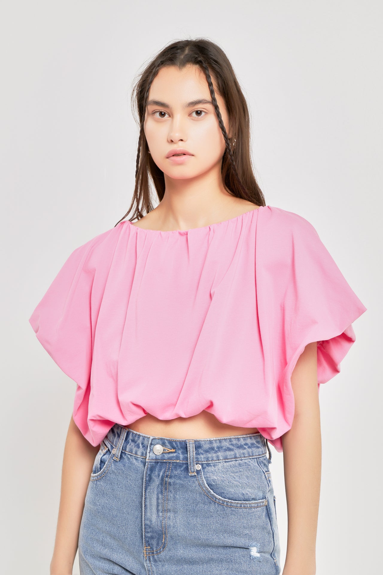 GREY LAB - Two-way Neckline Balloon T-Shirts - TOPS available at Objectrare
