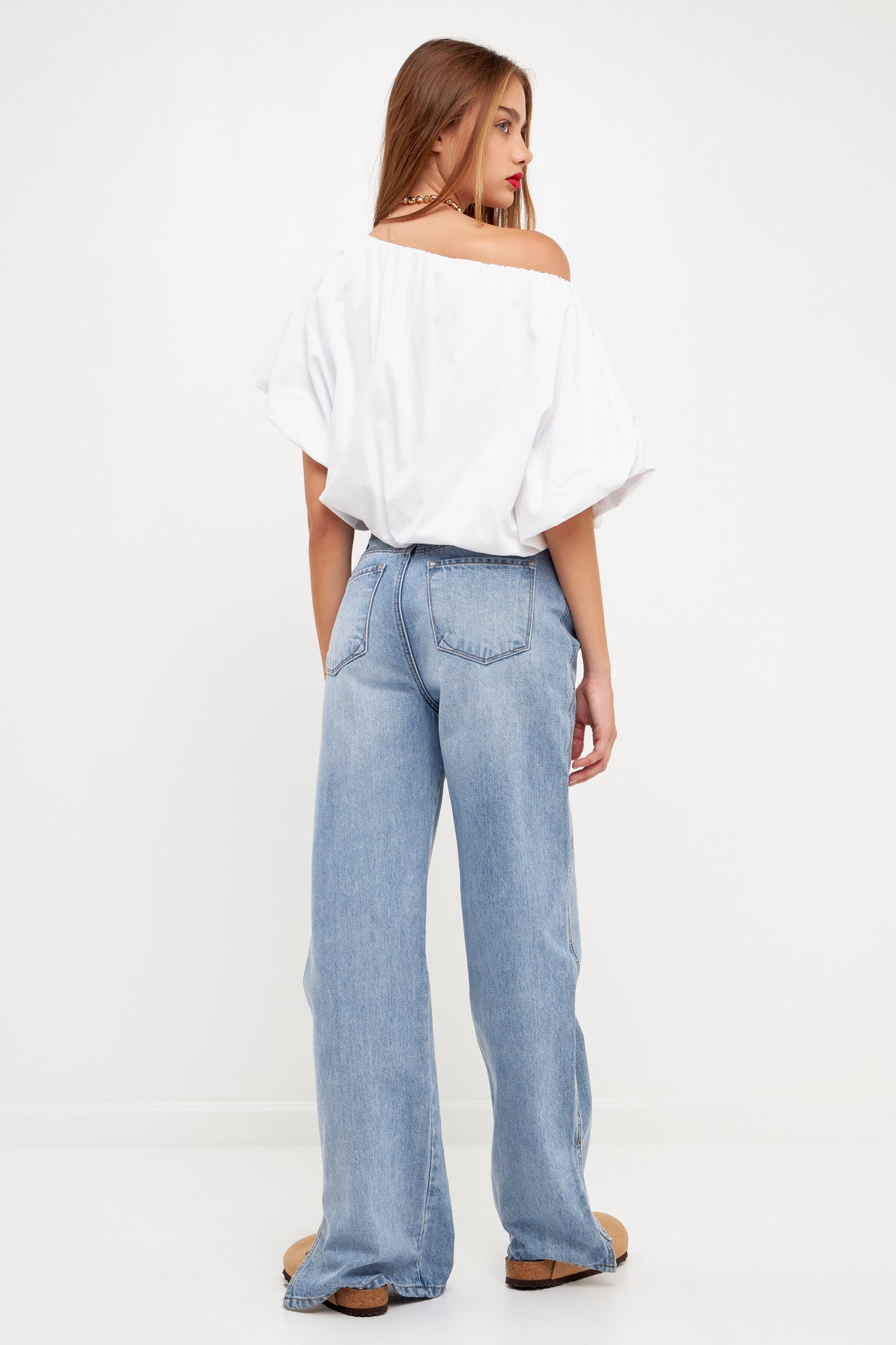 GREY LAB - Two-way Neckline Balloon T-Shirts - TOPS available at Objectrare