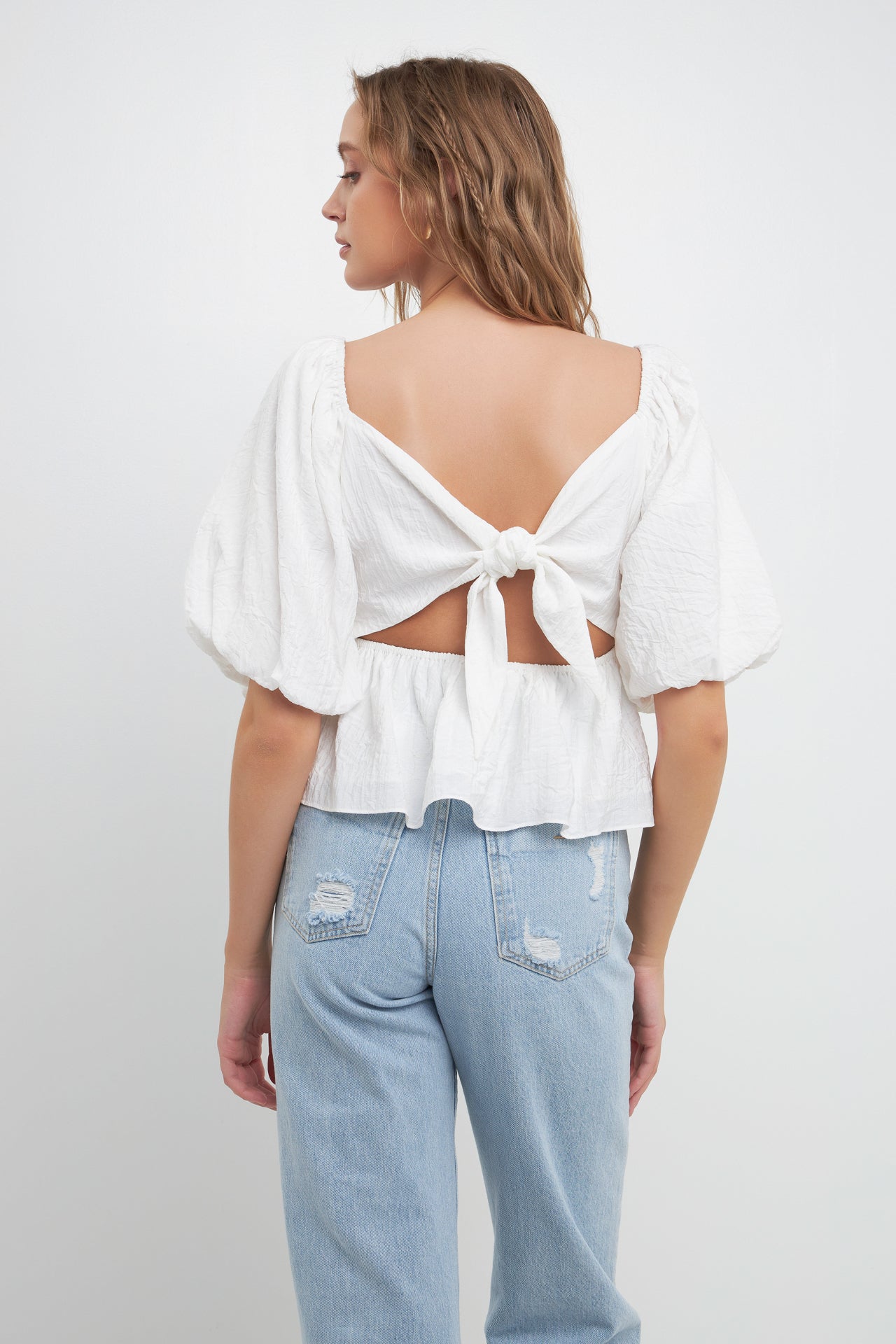 FREE THE ROSES - Textured Back Tied Top - TOPS available at Objectrare