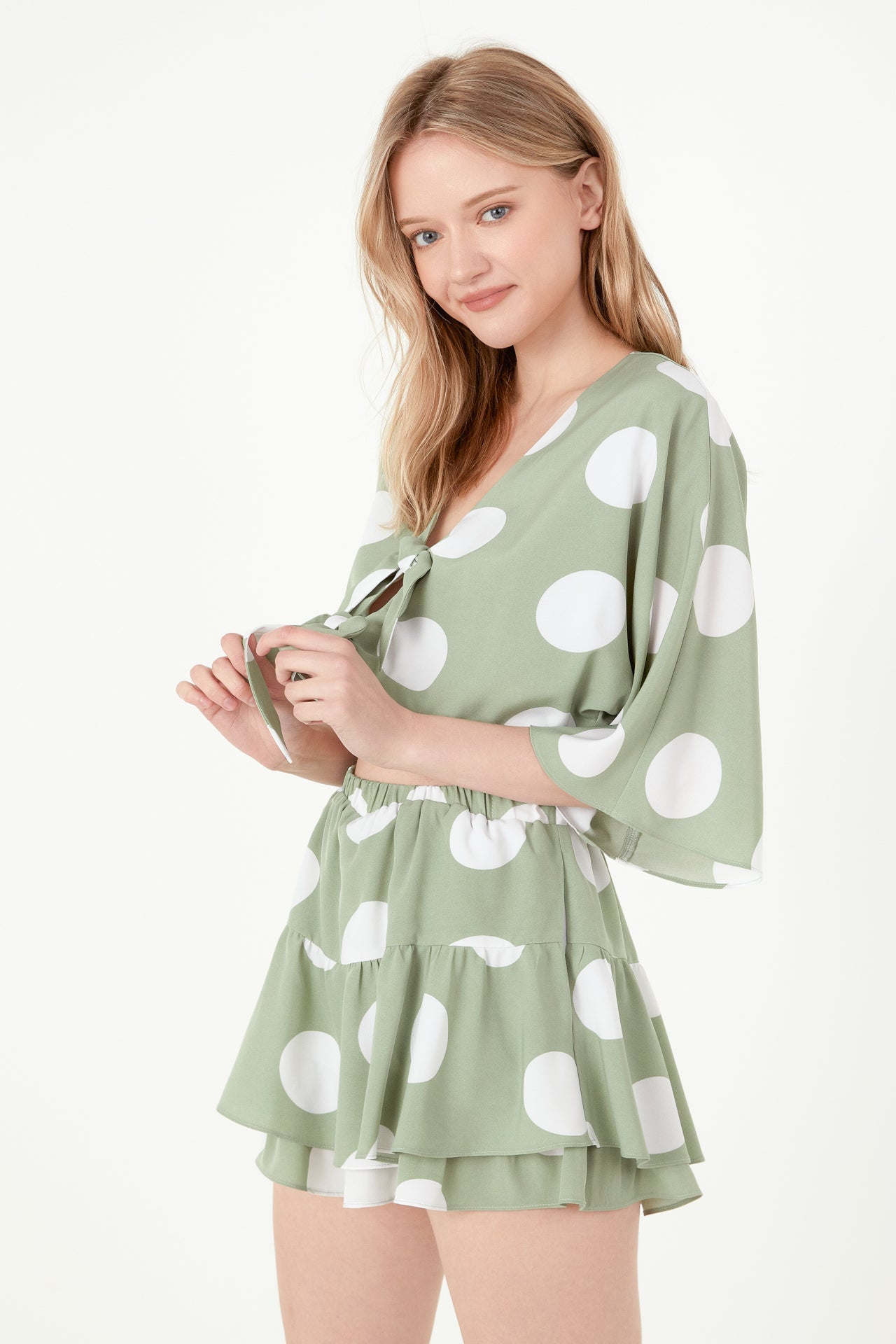 FREE THE ROSES - Knotted Front Romper with Ruffle - ROMPERS available at Objectrare