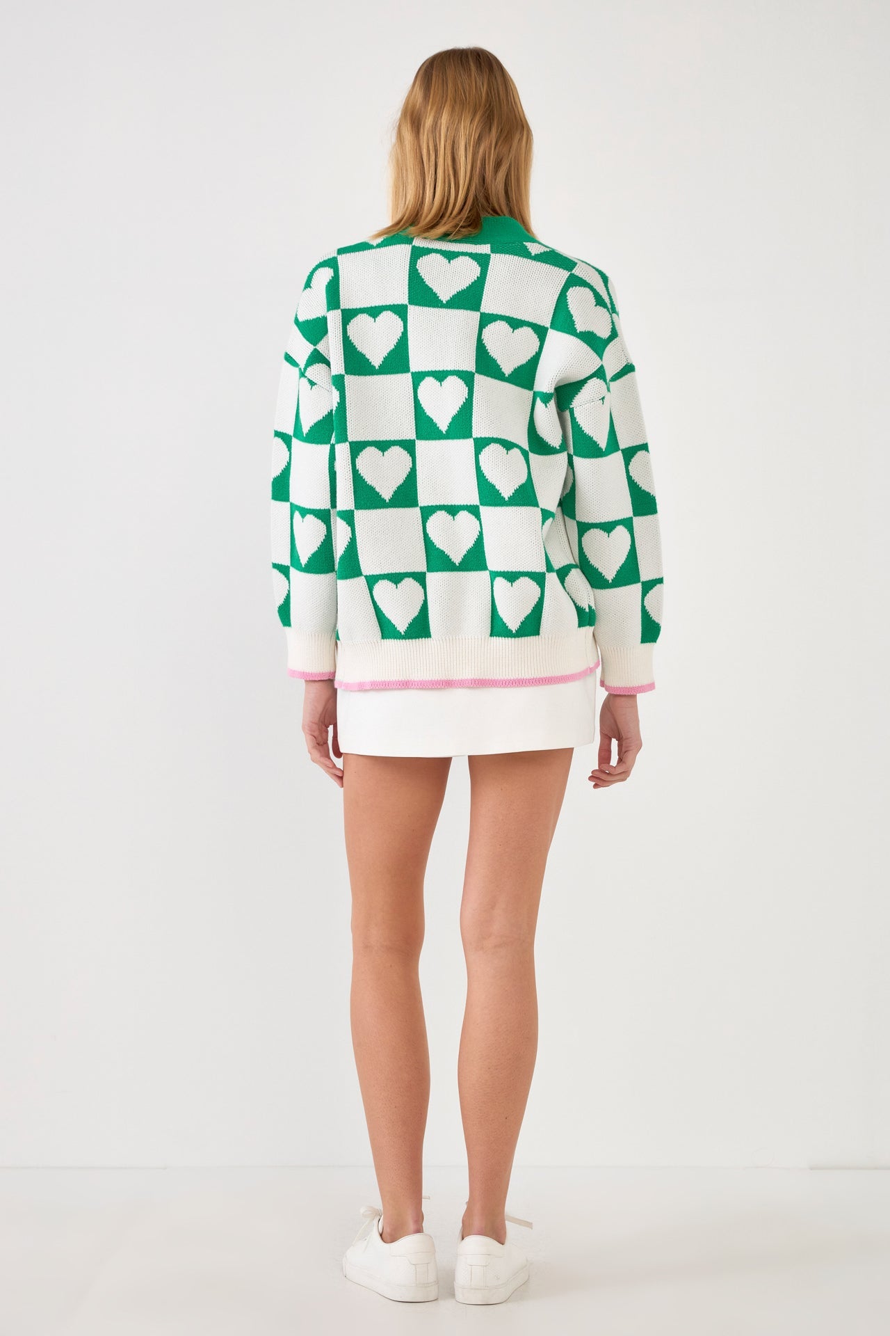 ENGLISH FACTORY - Heart Knit Jacquard Cardigan - SWEATERS & KNITS available at Objectrare