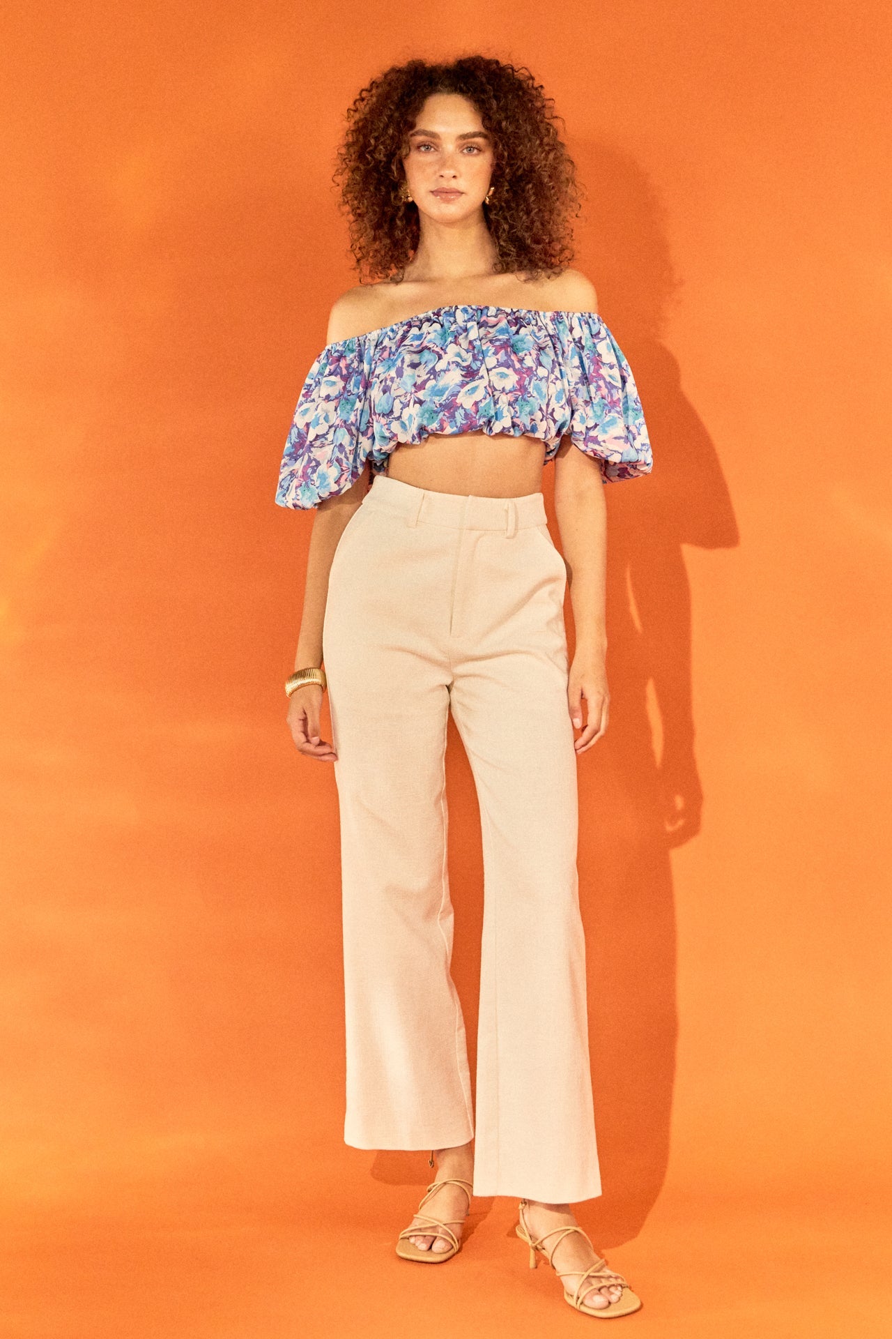 ENDLESS ROSE - Floral Satin Effect Crop Top - TOPS available at Objectrare