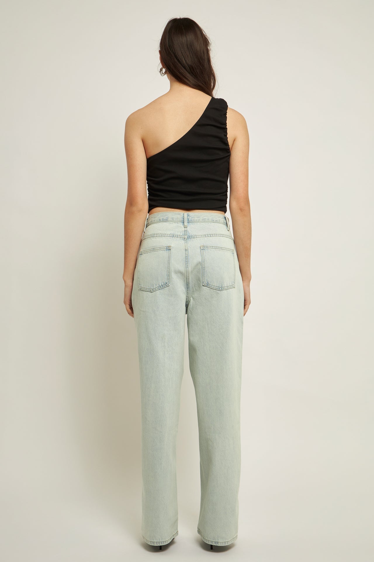 GREY LAB - Ruched One Shoulder Crop Top - TOPS available at Objectrare