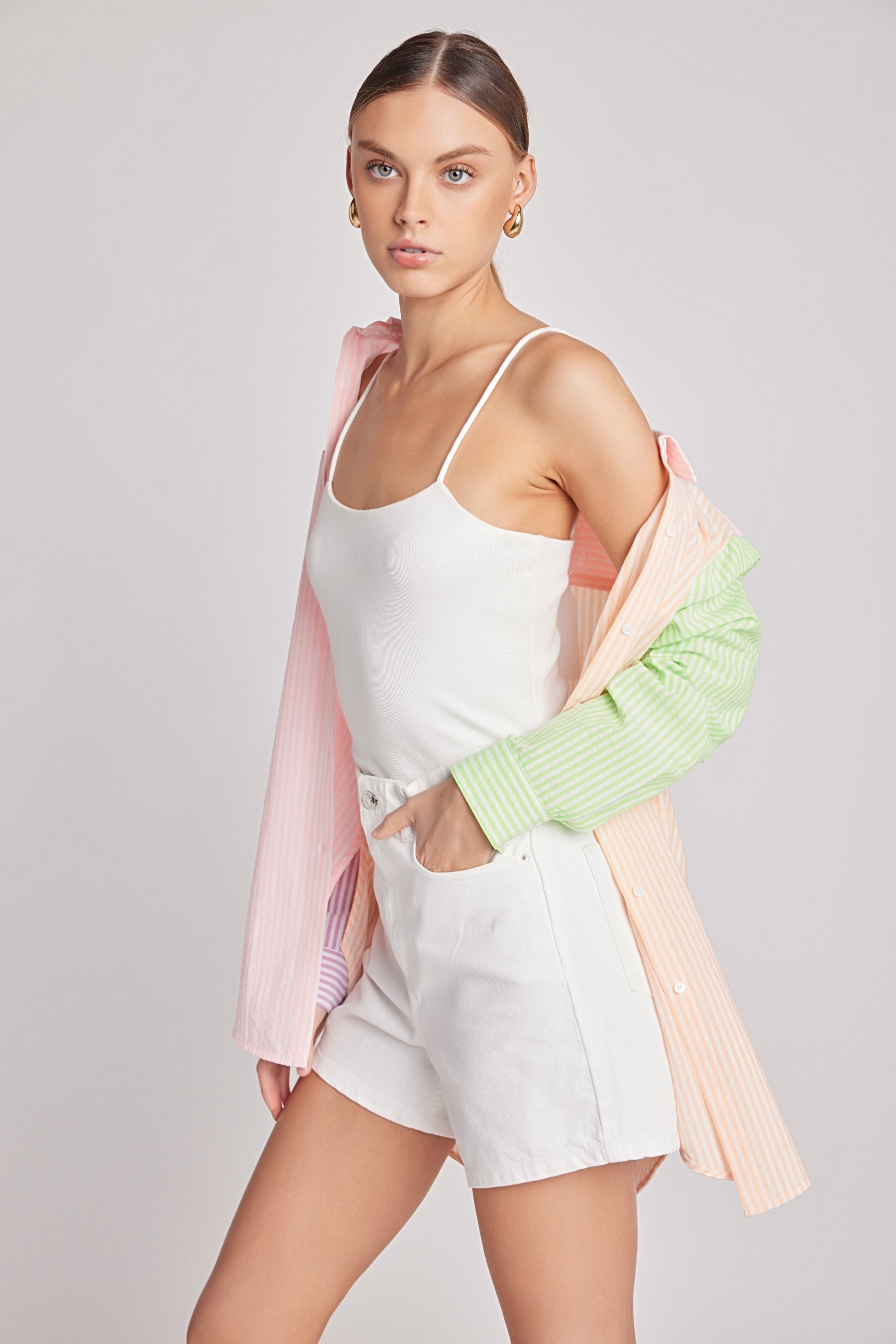 ENGLISH FACTORY - Striped Color Block Shirts - BLOUSES available at Objectrare