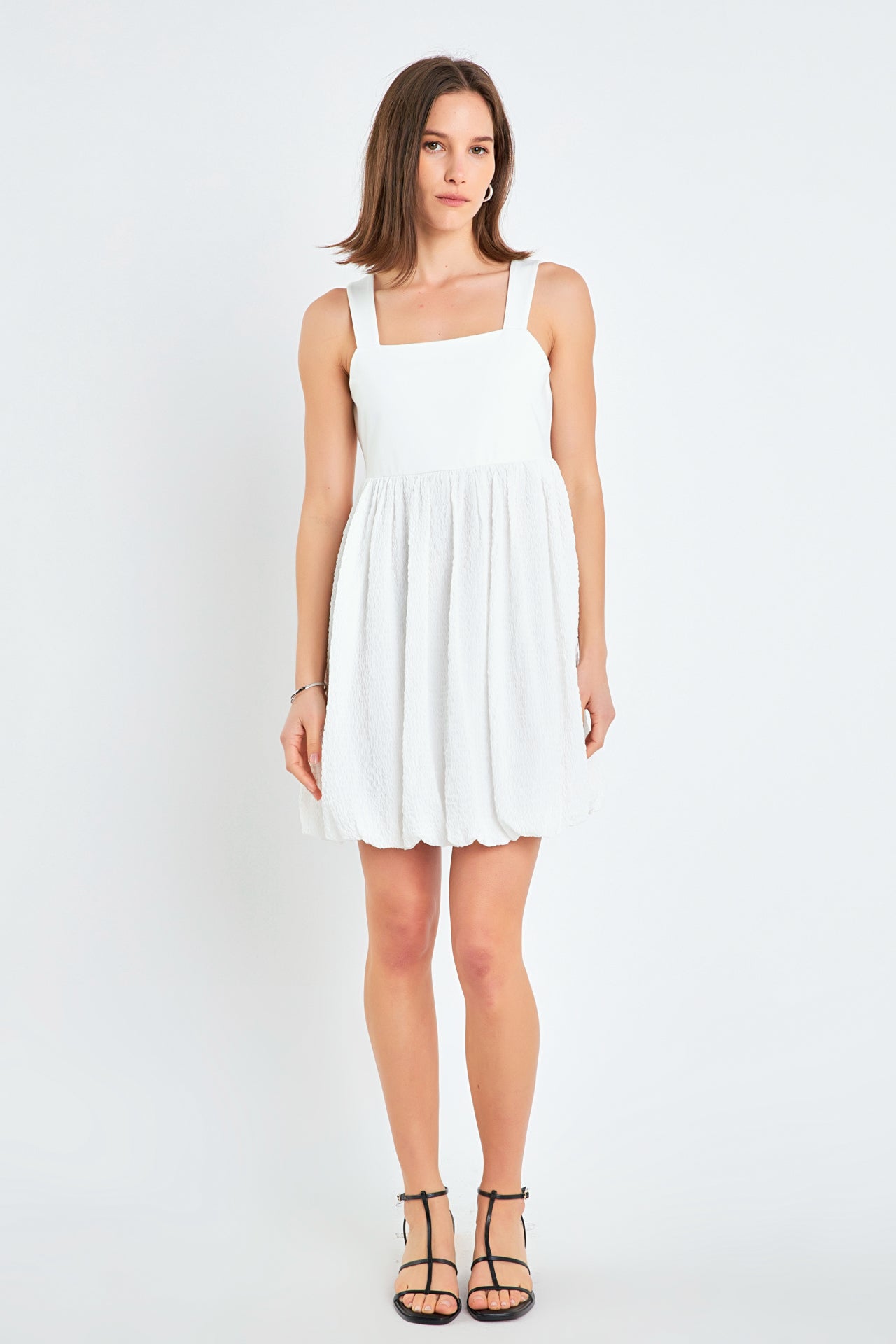 ENGLISH FACTORY - Mix Media Balloon Hem Mini Dress - DRESSES available at Objectrare