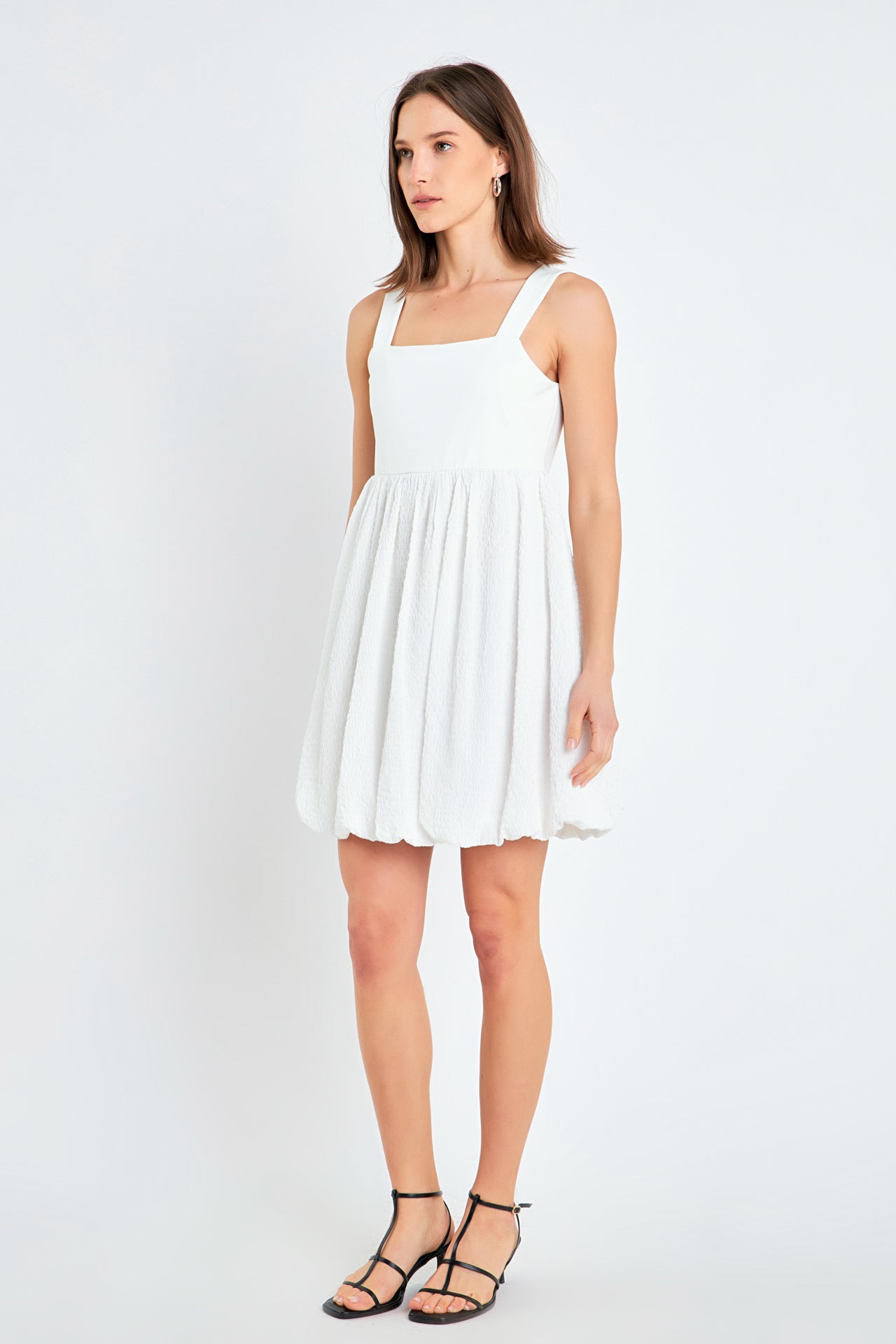 ENGLISH FACTORY - Mix Media Balloon Hem Mini Dress - DRESSES available at Objectrare