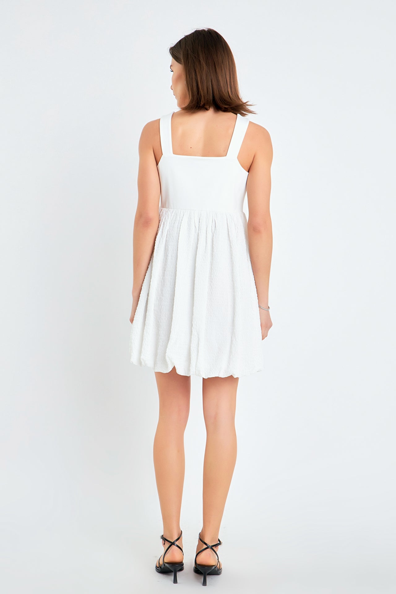 ENGLISH FACTORY - Mix Media Balloon Hem Mini Dress - DRESSES available at Objectrare
