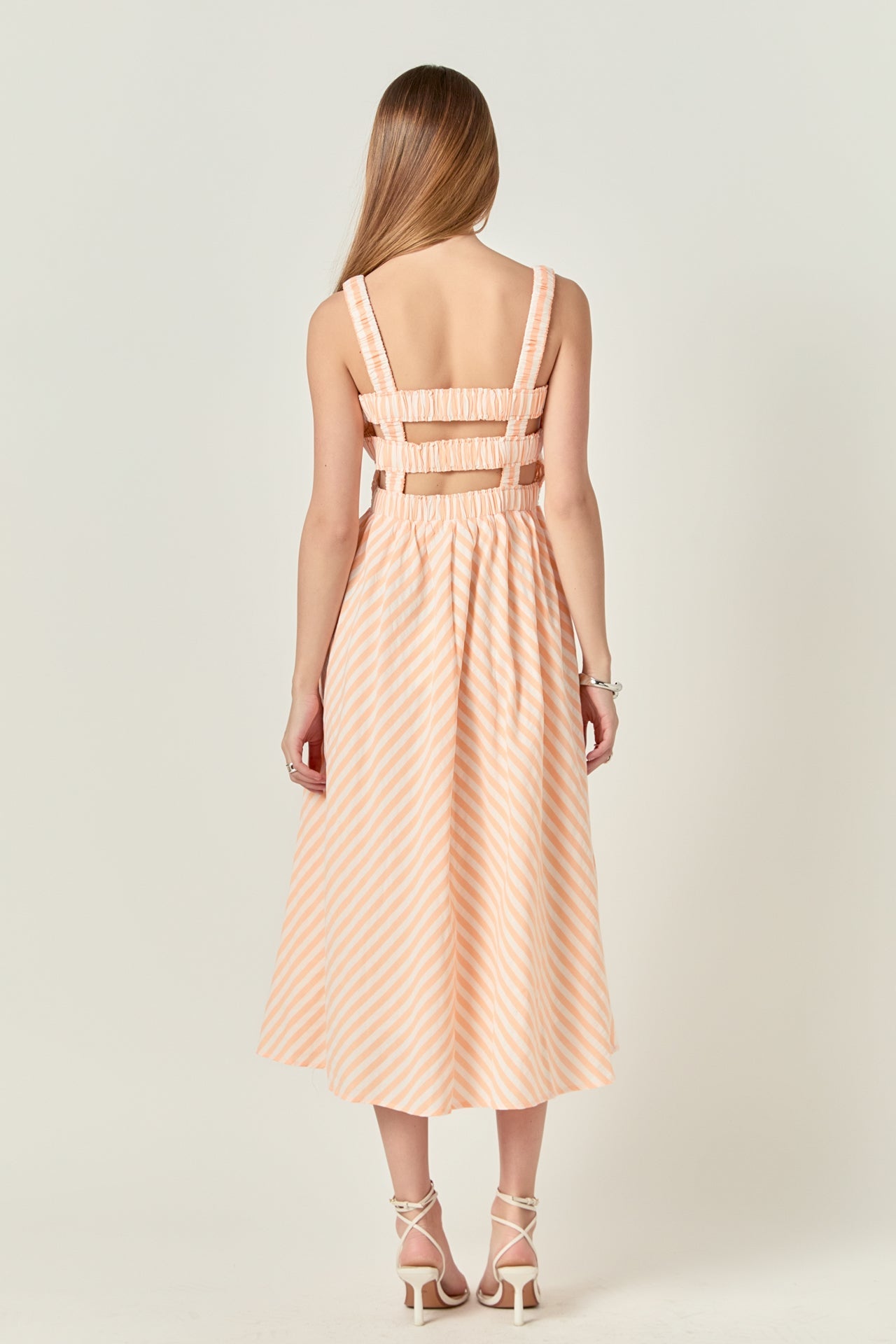 ENGLISH FACTORY - Striped Smocked Midi Dress - DRESSES available at Objectrare