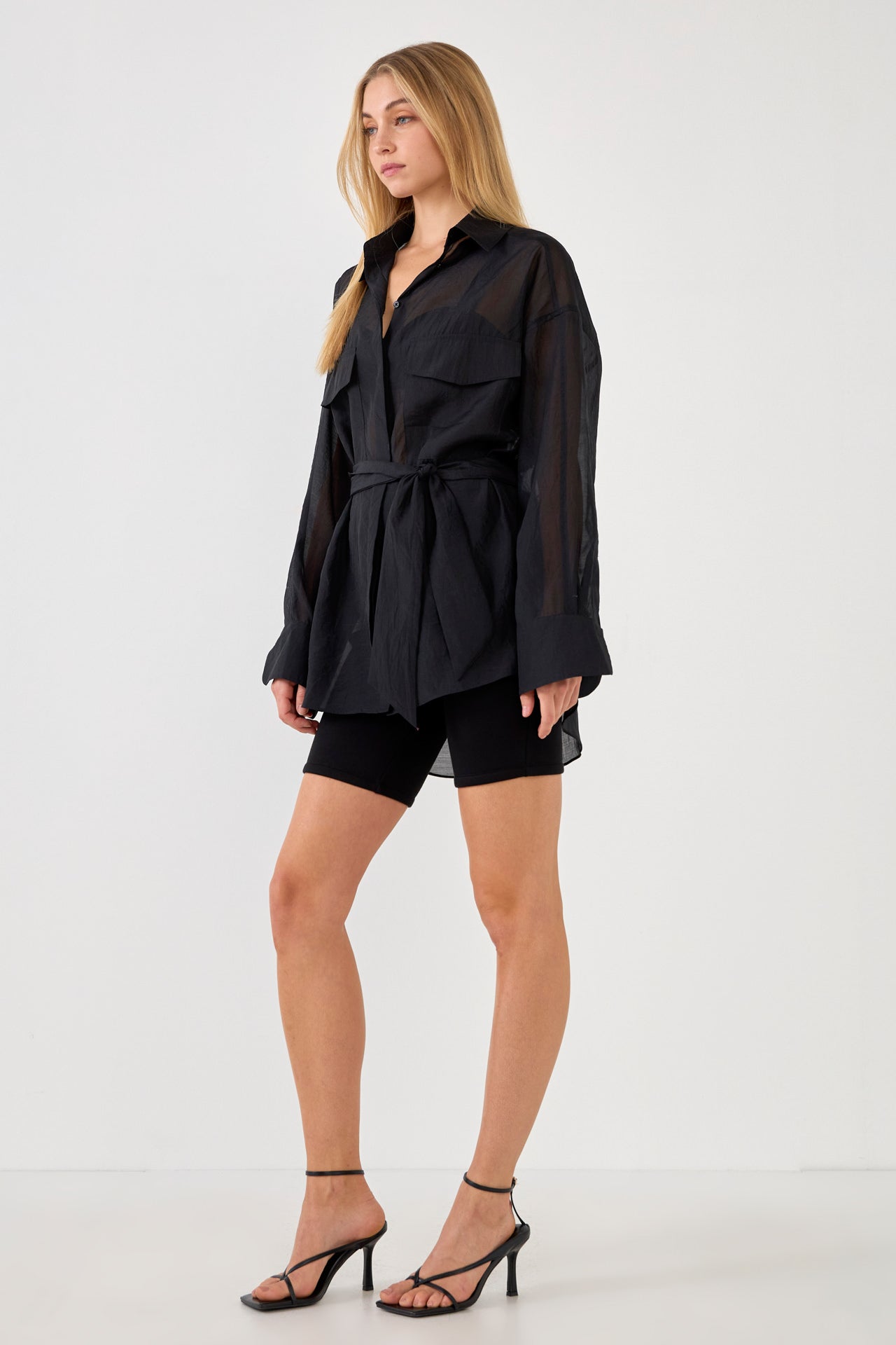 GREY LAB - Sheer Overshirt - TOPS available at Objectrare