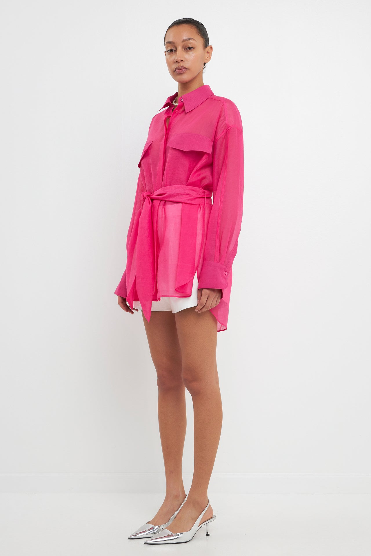 GREY LAB - Sheer Overshirt - TOPS available at Objectrare