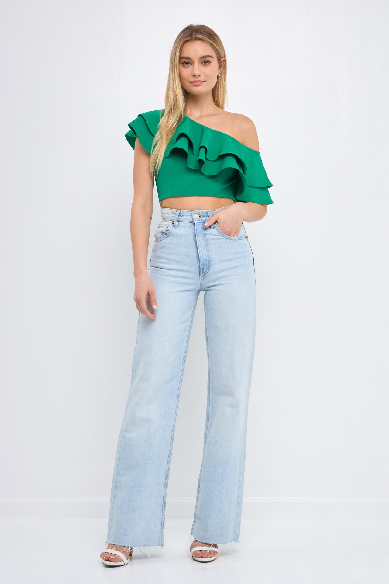 ENDLESS ROSE - Ruffled One Shoulder Top - TOPS available at Objectrare