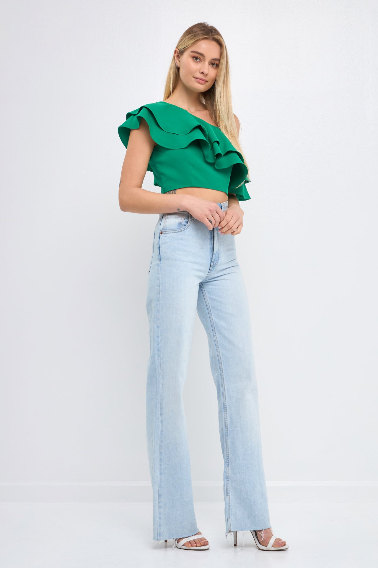 ENDLESS ROSE - Ruffled One Shoulder Top - TOPS available at Objectrare