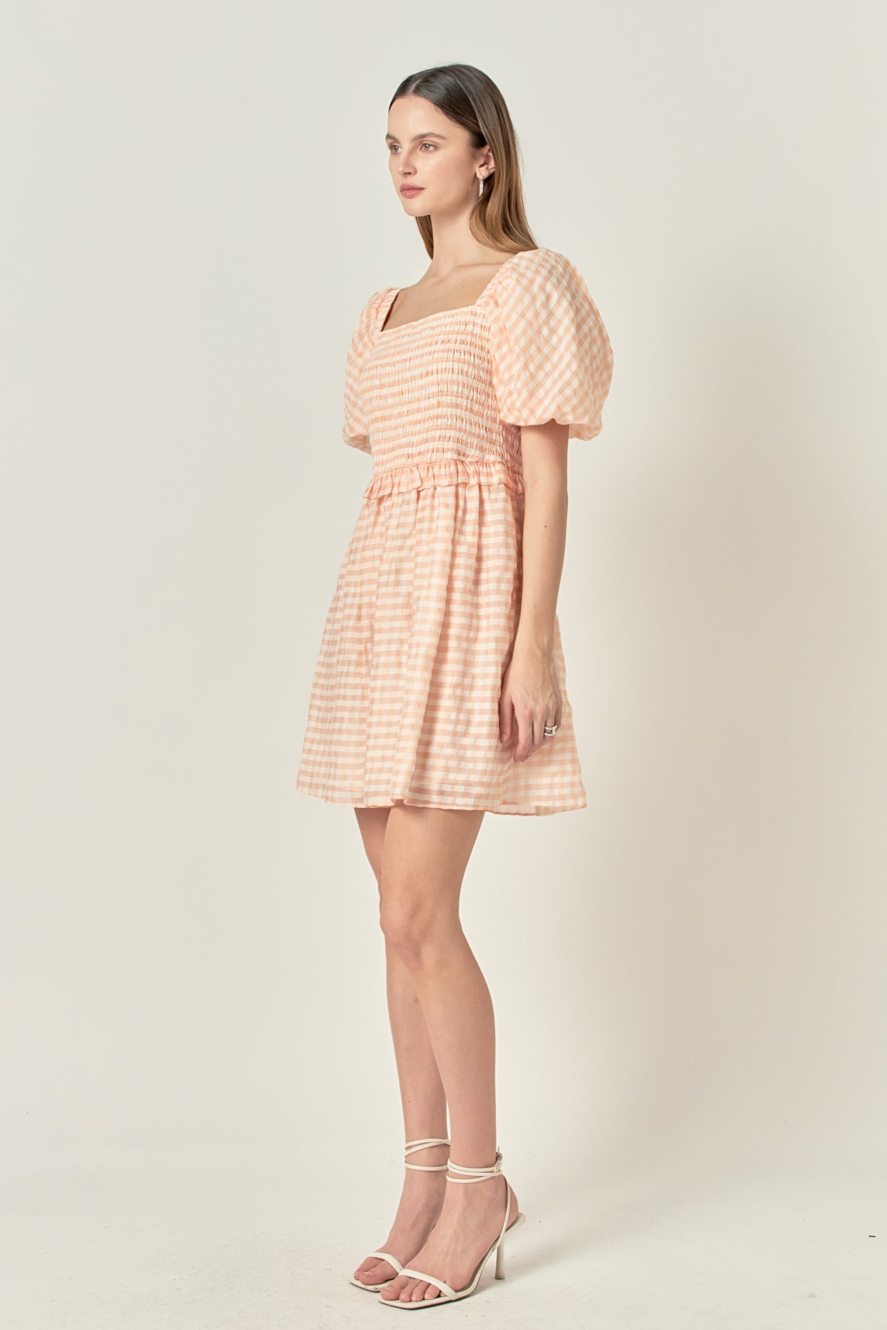Plaid Smocked Mini Dress