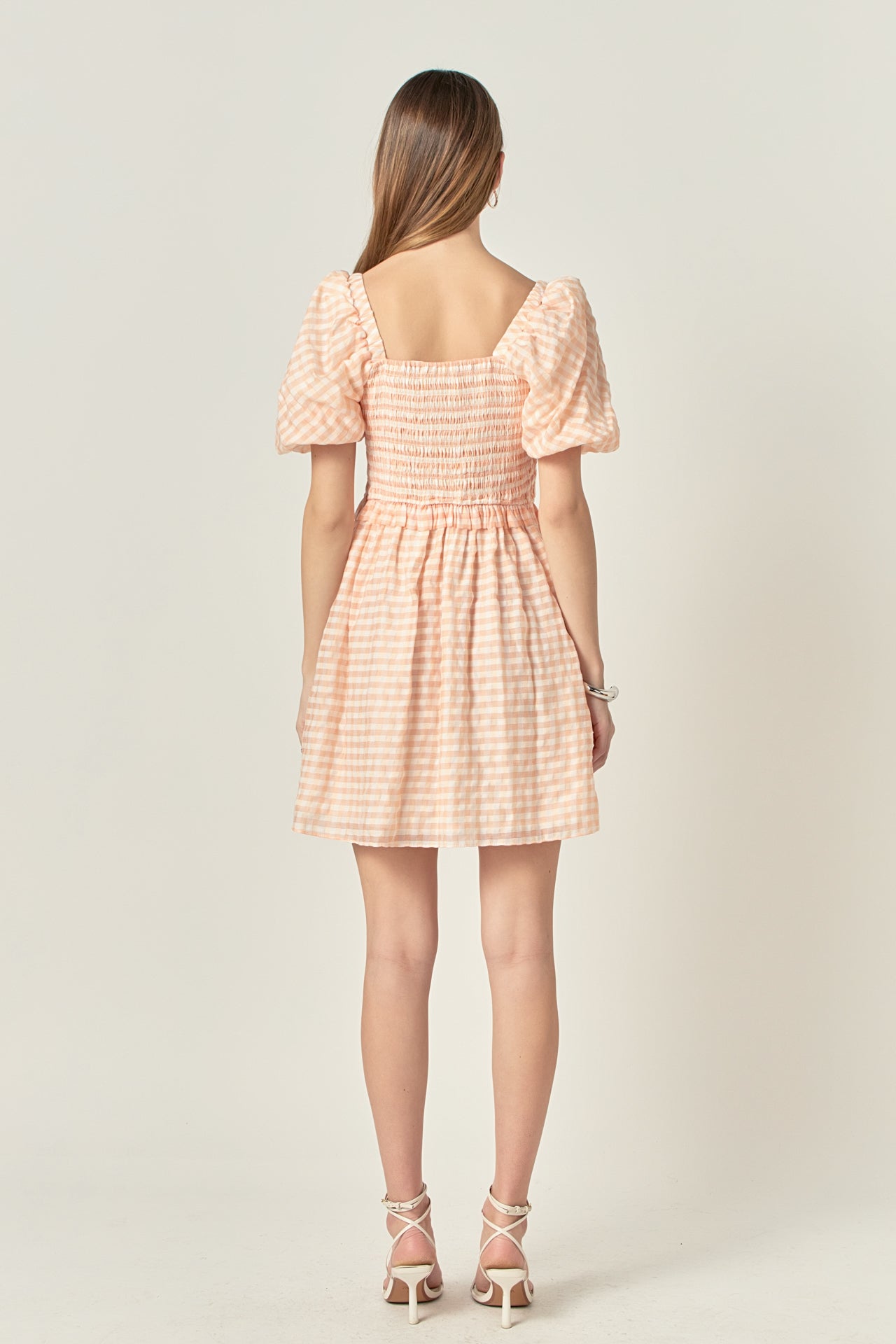 Plaid Smocked Mini Dress