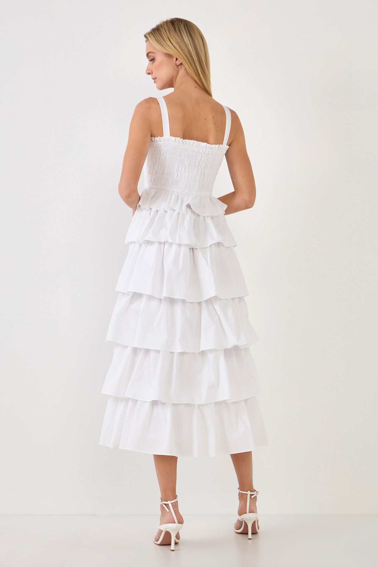 ENGLISH FACTORY - Ruffle Tiered Maxi Dress with Ties - DRESSES available at Objectrare