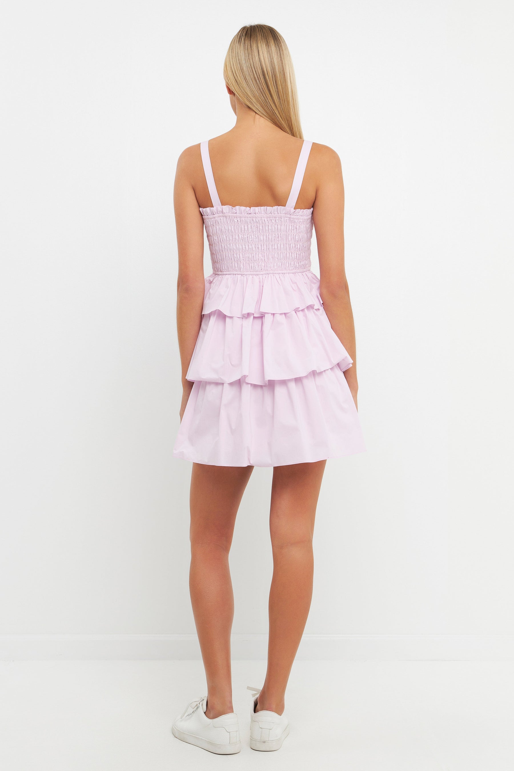 Ruffle tiered Mini Dress with Ties