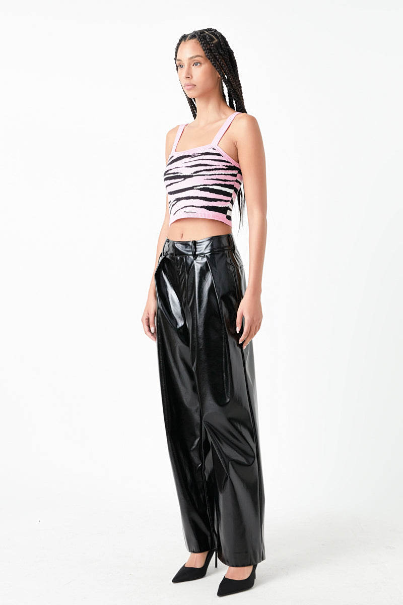 GREY LAB - Animal Print Knit Top - TOPS available at Objectrare